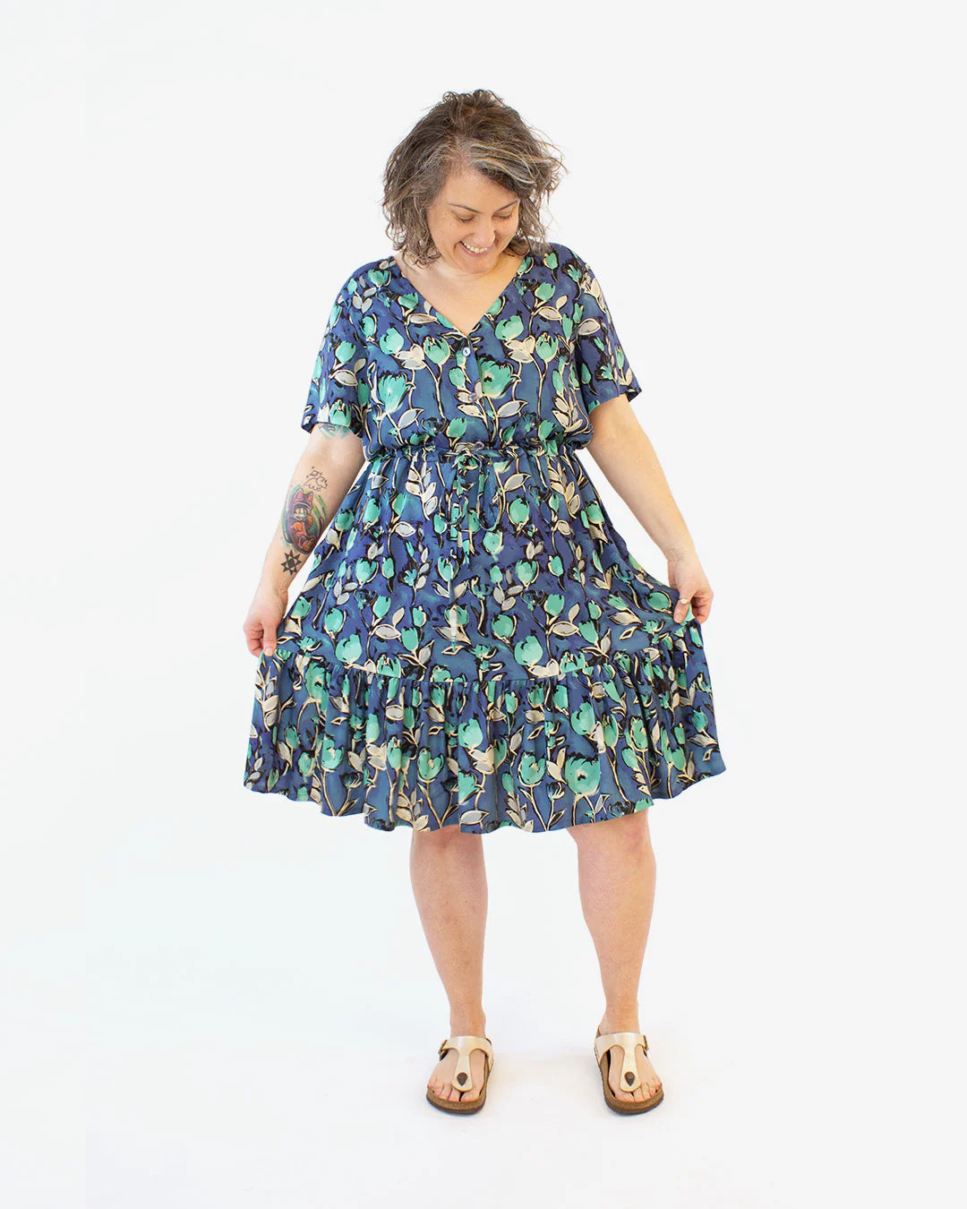 Sewing Kit - HOLMES Dress in Lupine Petals Viscose Fabric