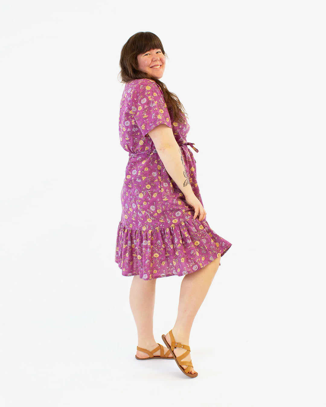 Sewing Kit - HOLMES Dress in Lupine Petals Viscose Fabric