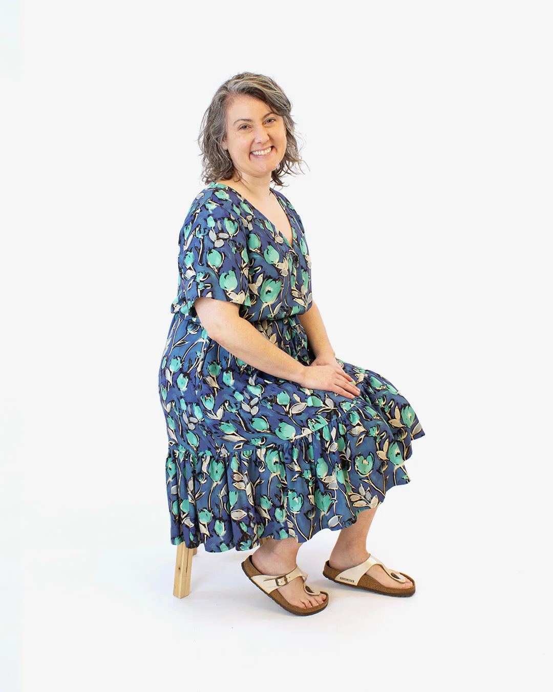 Sewing Kit - HOLMES Dress in Lupine Petals Viscose Fabric
