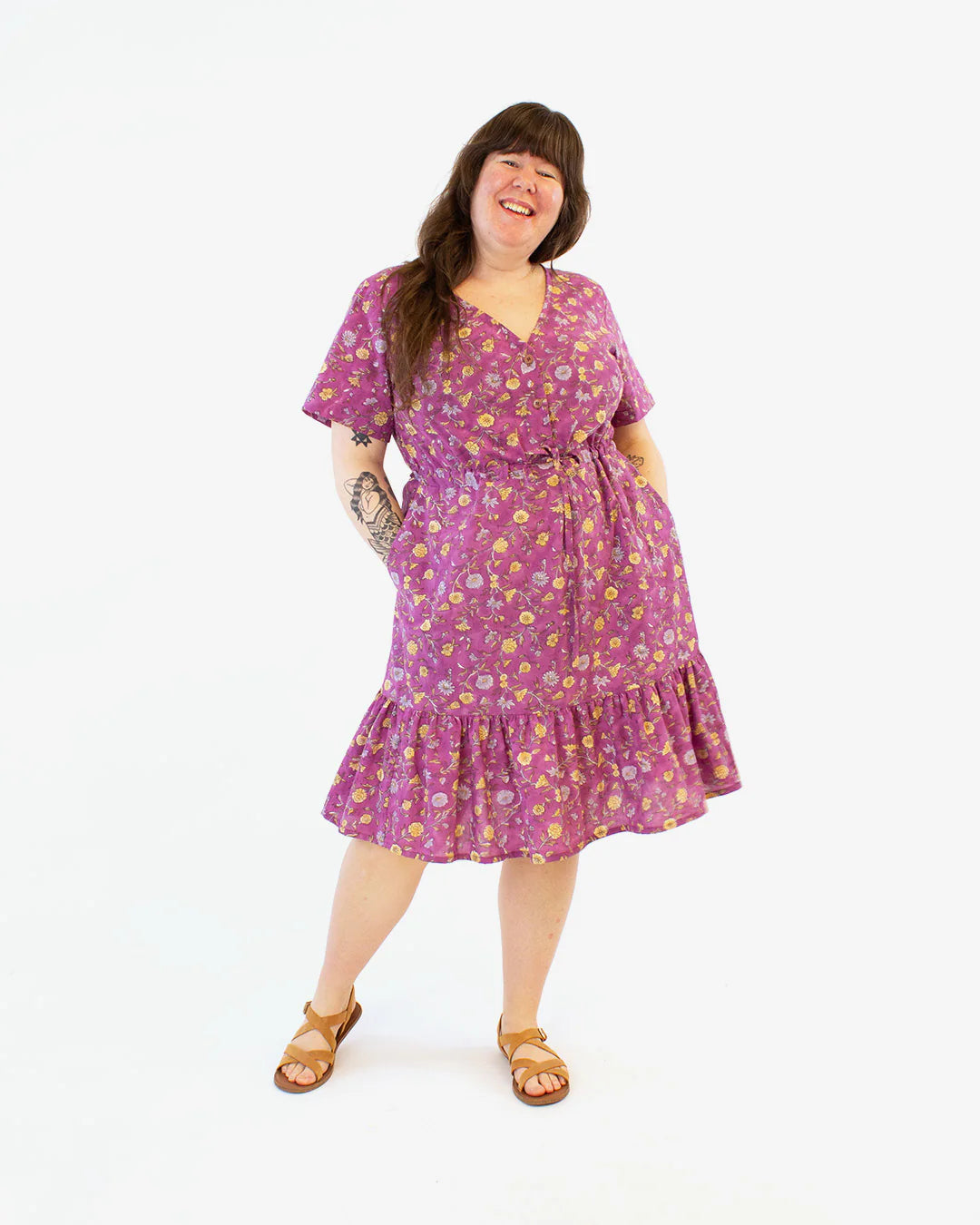 Sewing Kit - HOLMES Dress in Lupine Petals Viscose Fabric