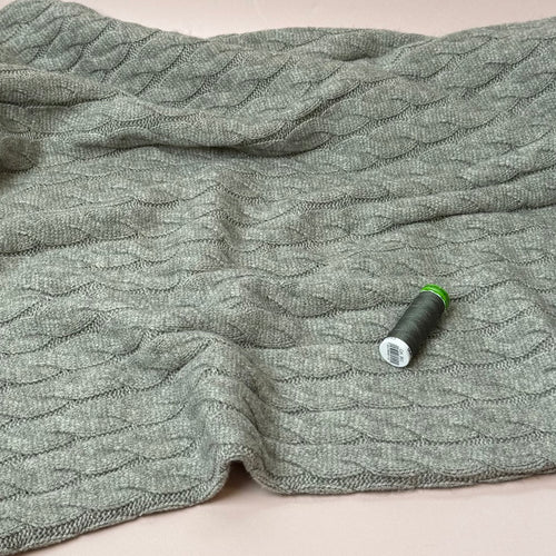 Nordic Heavy Cable Knit in Olive Melange