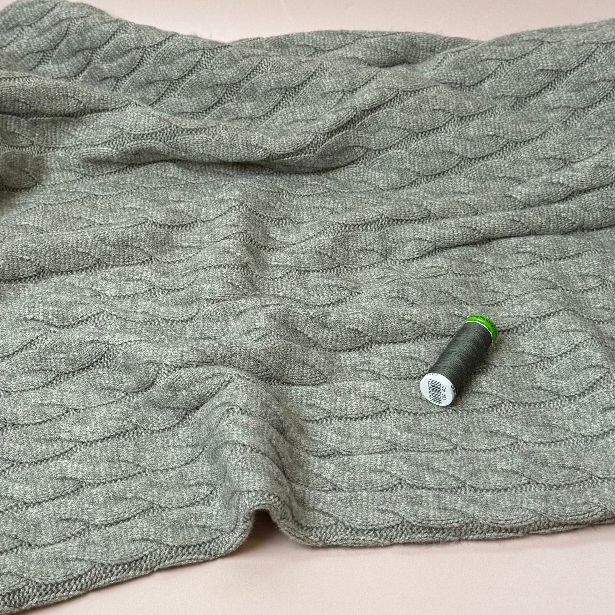 Nordic Heavy Cable Knit in Olive Melange