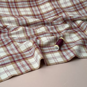 Plaid Bordeaux Brushed Cotton Flannel