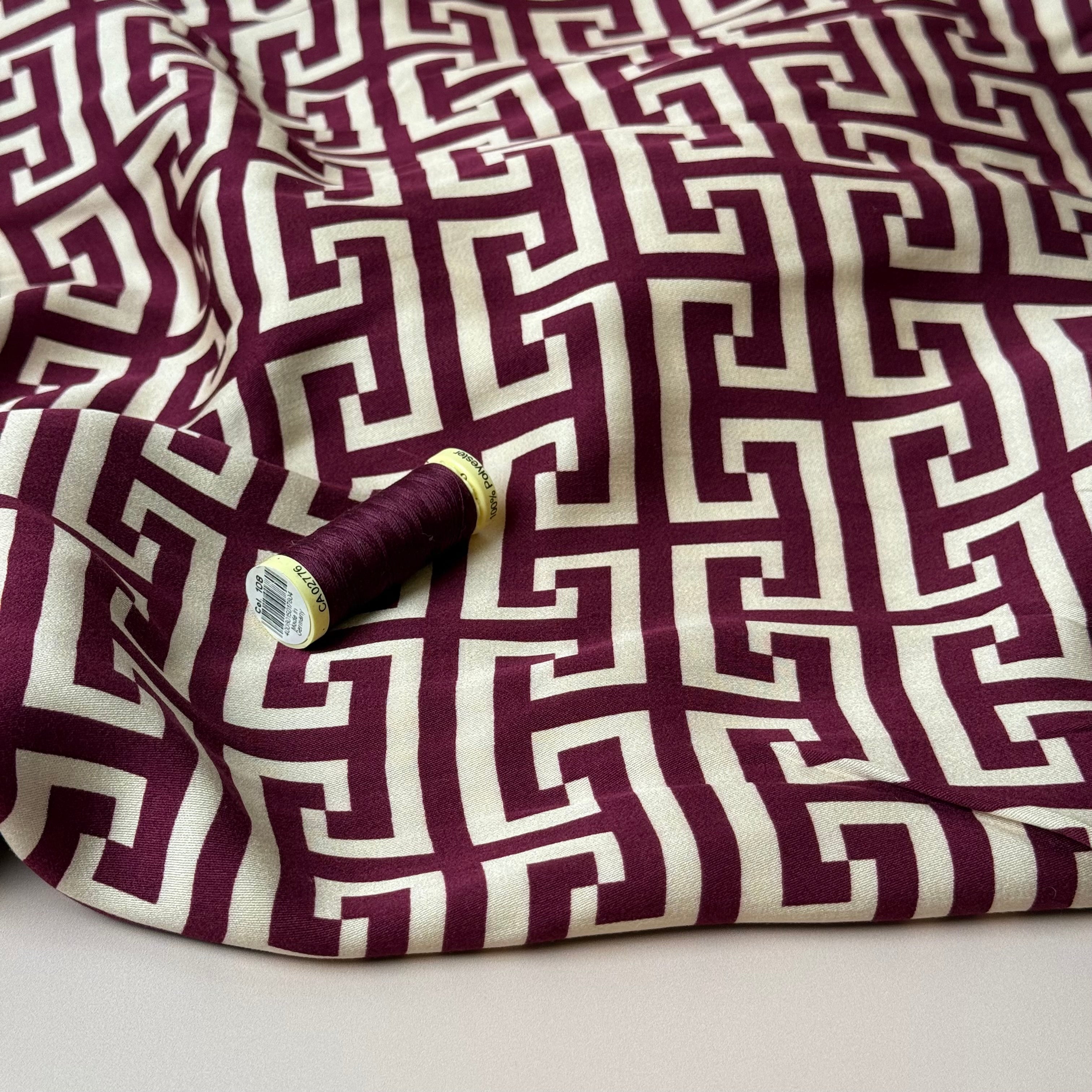 Maze Viscose Sateen Fabric