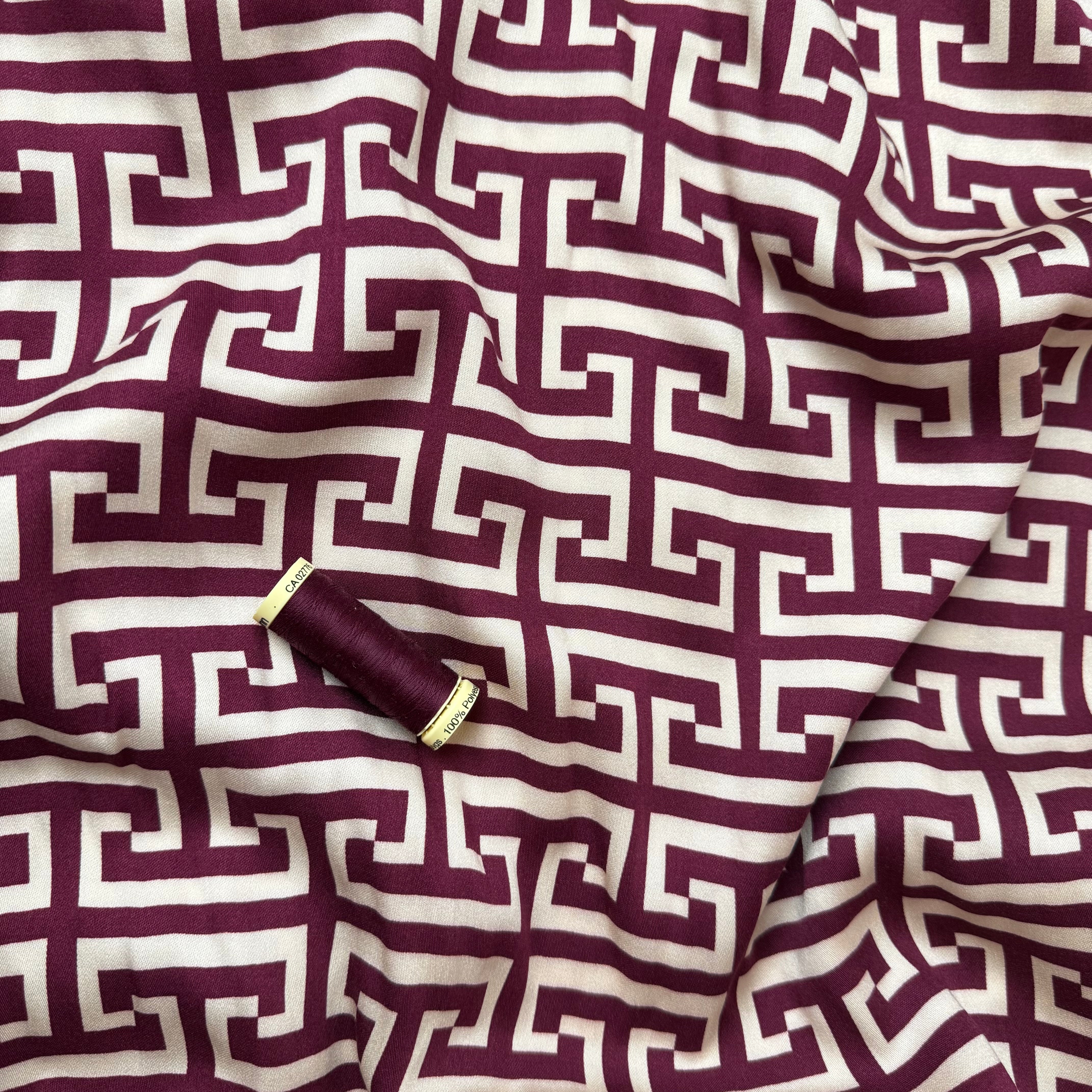 Maze Viscose Sateen Fabric