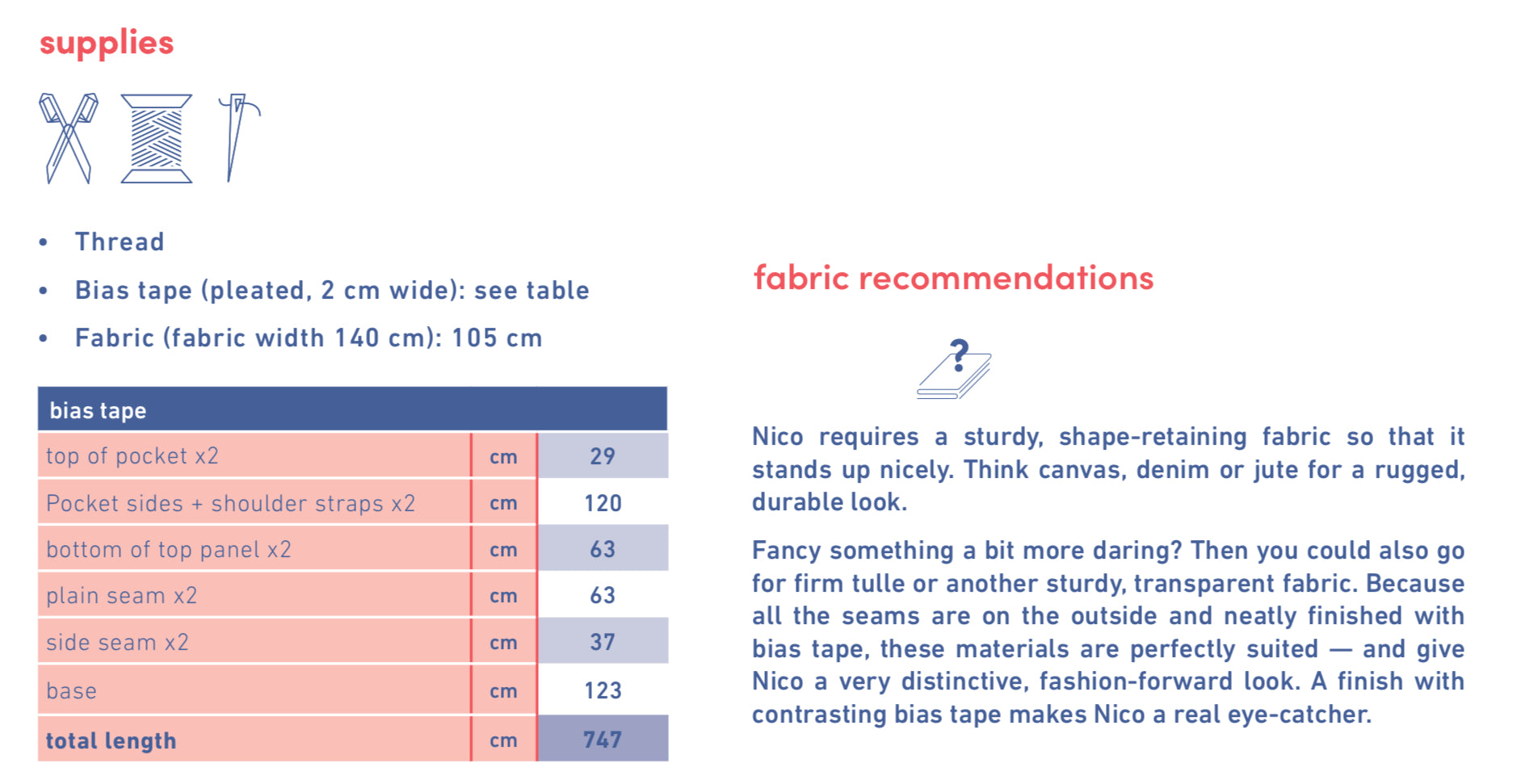 Fibre Mood - NICO Bag Sewing Pattern