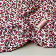 Floral Pink Carnations Viscose Twill Fabric