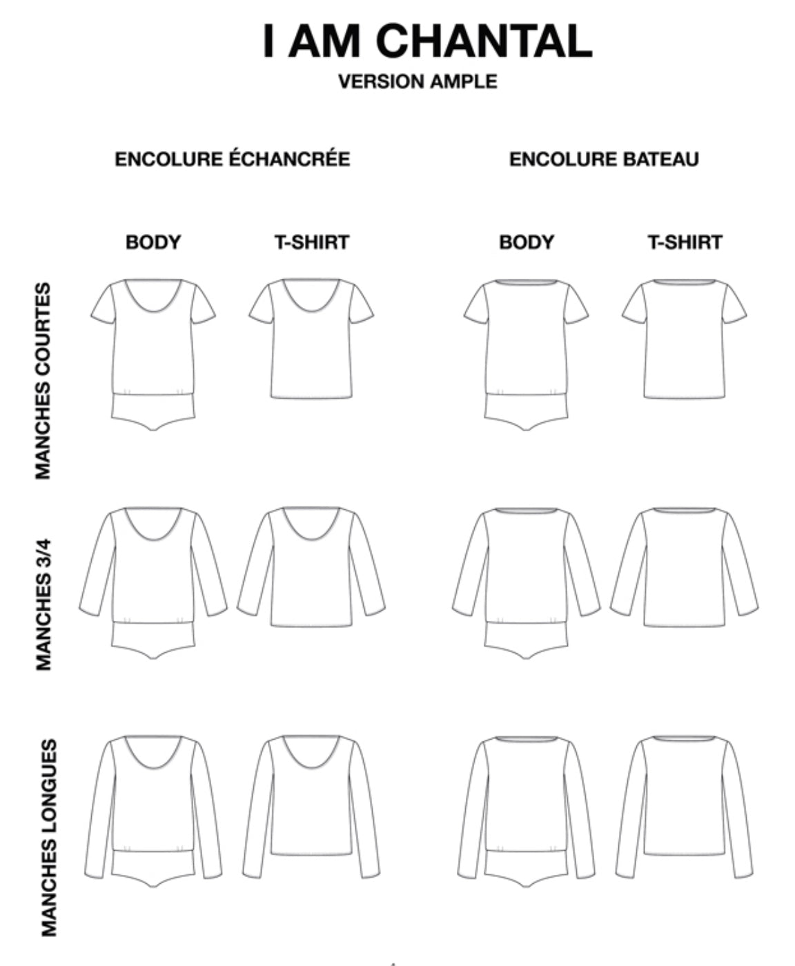 I AM - Chantal T-Shirt and Bodysuit Sewing Pattern