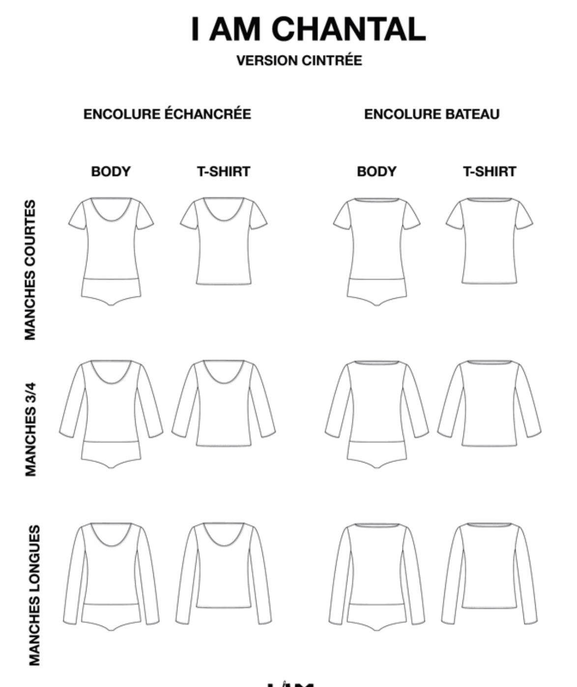 I AM - Chantal T-Shirt and Bodysuit Sewing Pattern