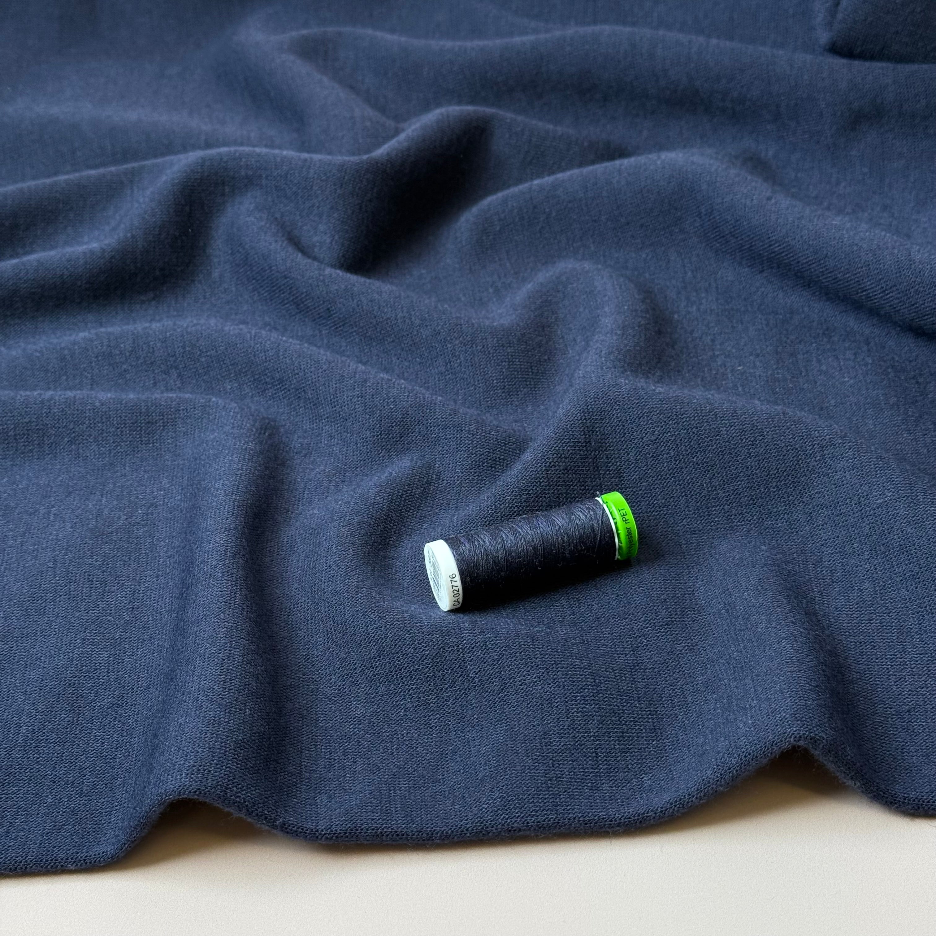 Soft Touch Viscose Blend Sweater Knit in Navy