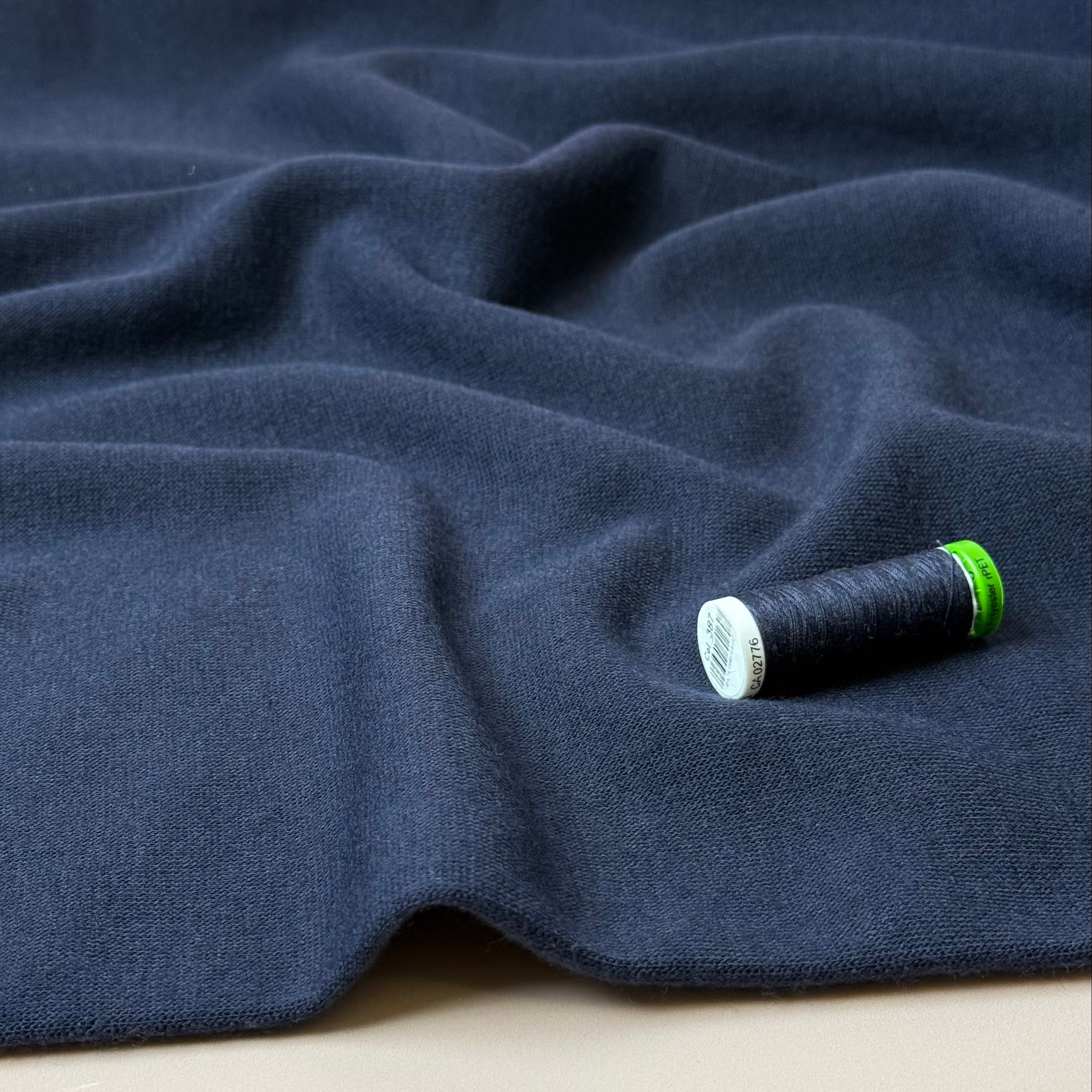 Soft Touch Viscose Blend Sweater Knit in Navy