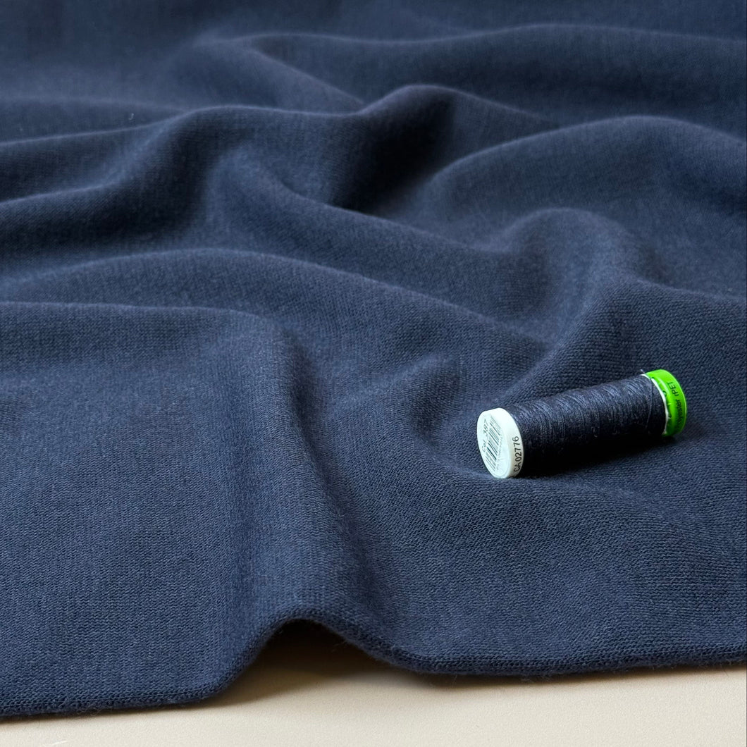 Soft Touch Viscose Blend Sweater Knit in Navy