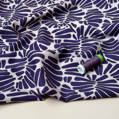Light & Lush - Purple Ferns Viscose Twill Fabric