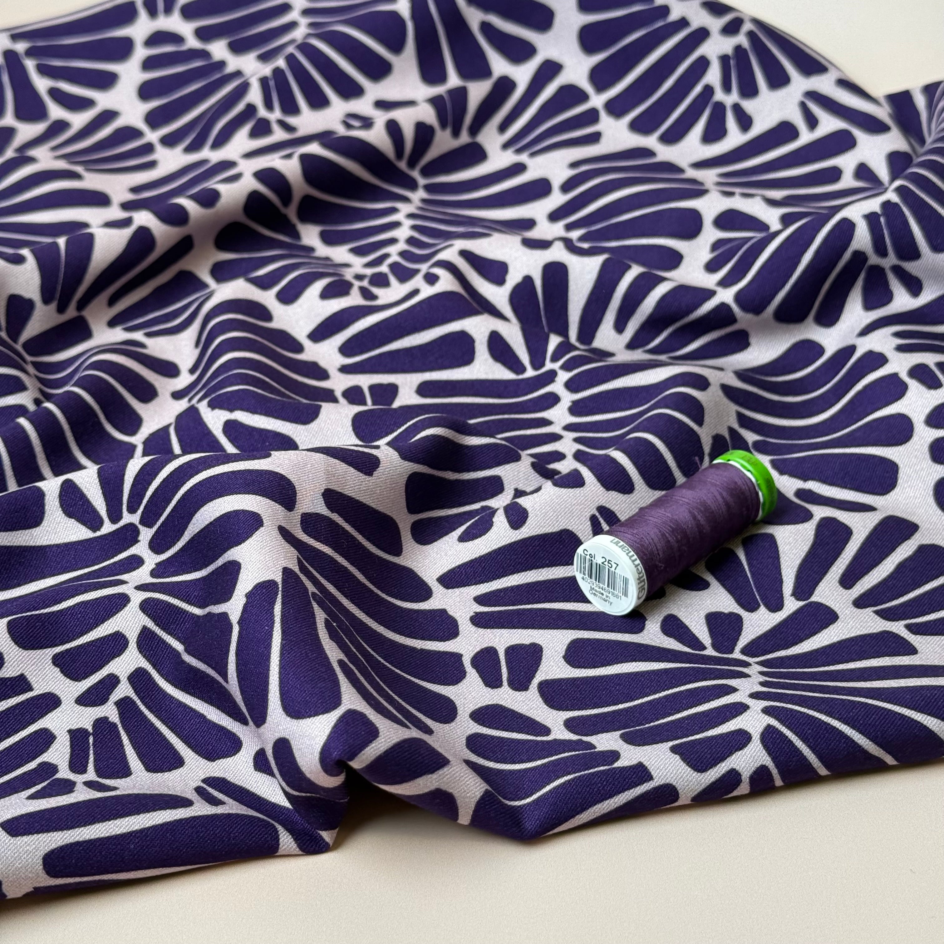 Light & Lush - Purple Ferns Viscose Twill Fabric