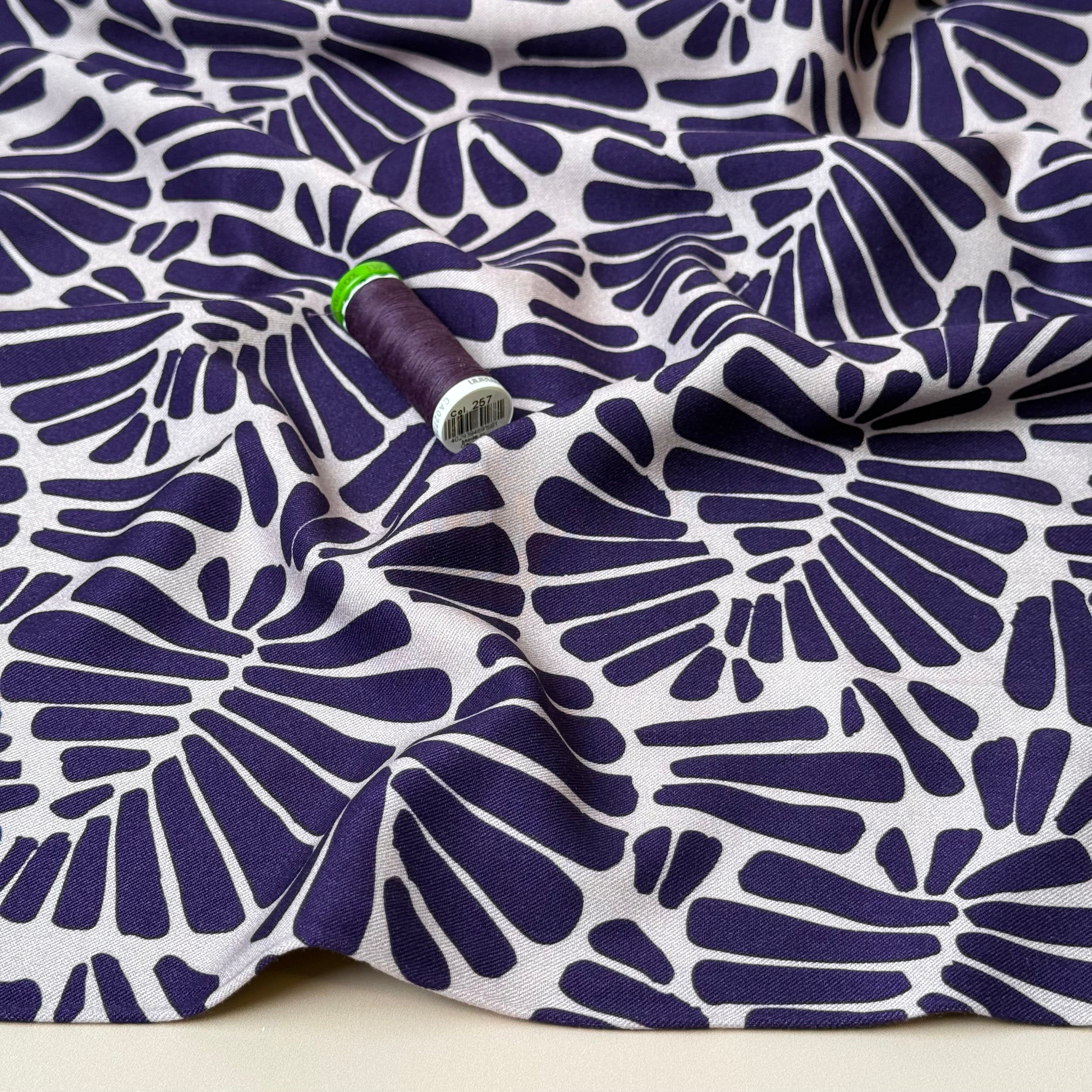 Light & Lush - Purple Ferns Viscose Twill Fabric