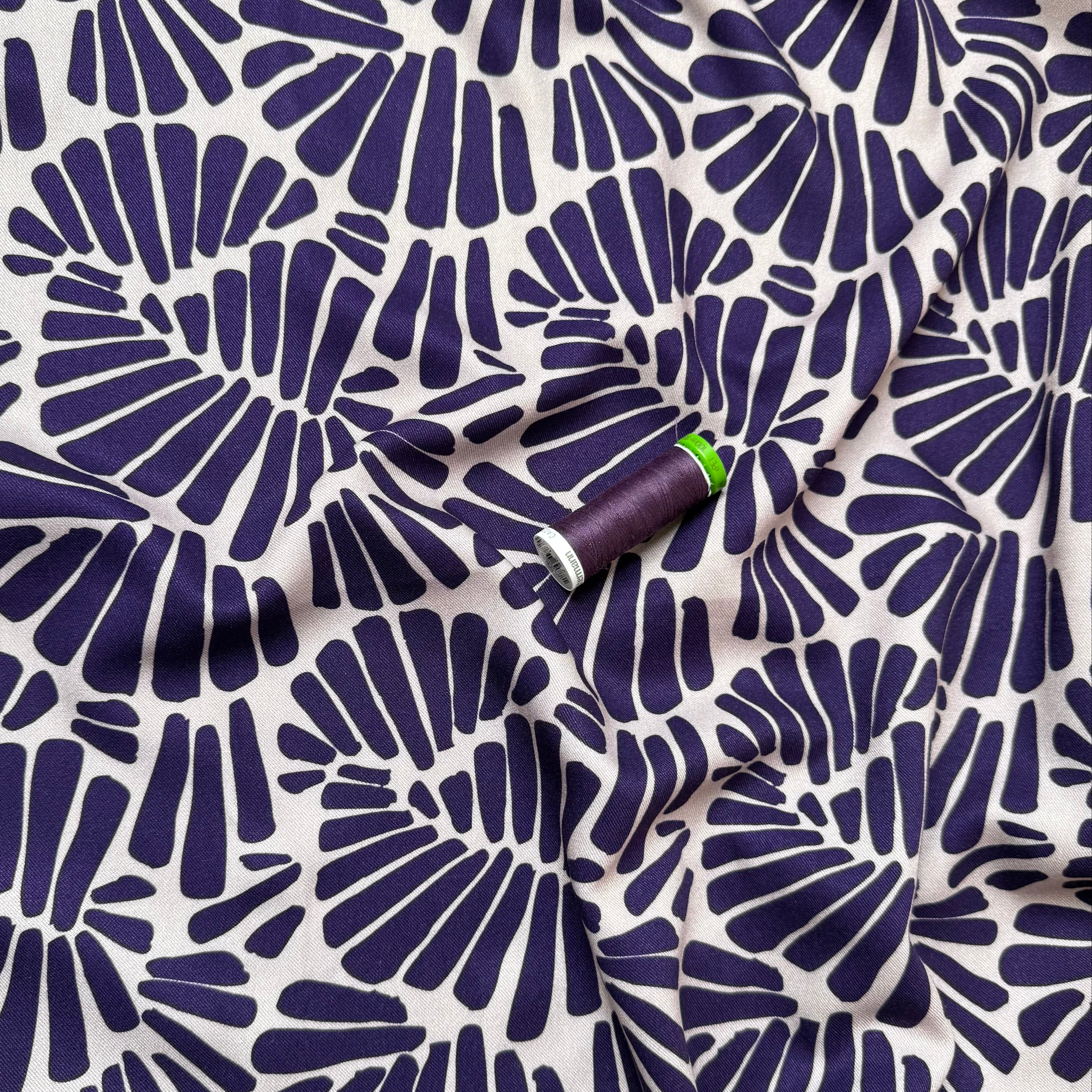Light & Lush - Purple Ferns Viscose Twill Fabric