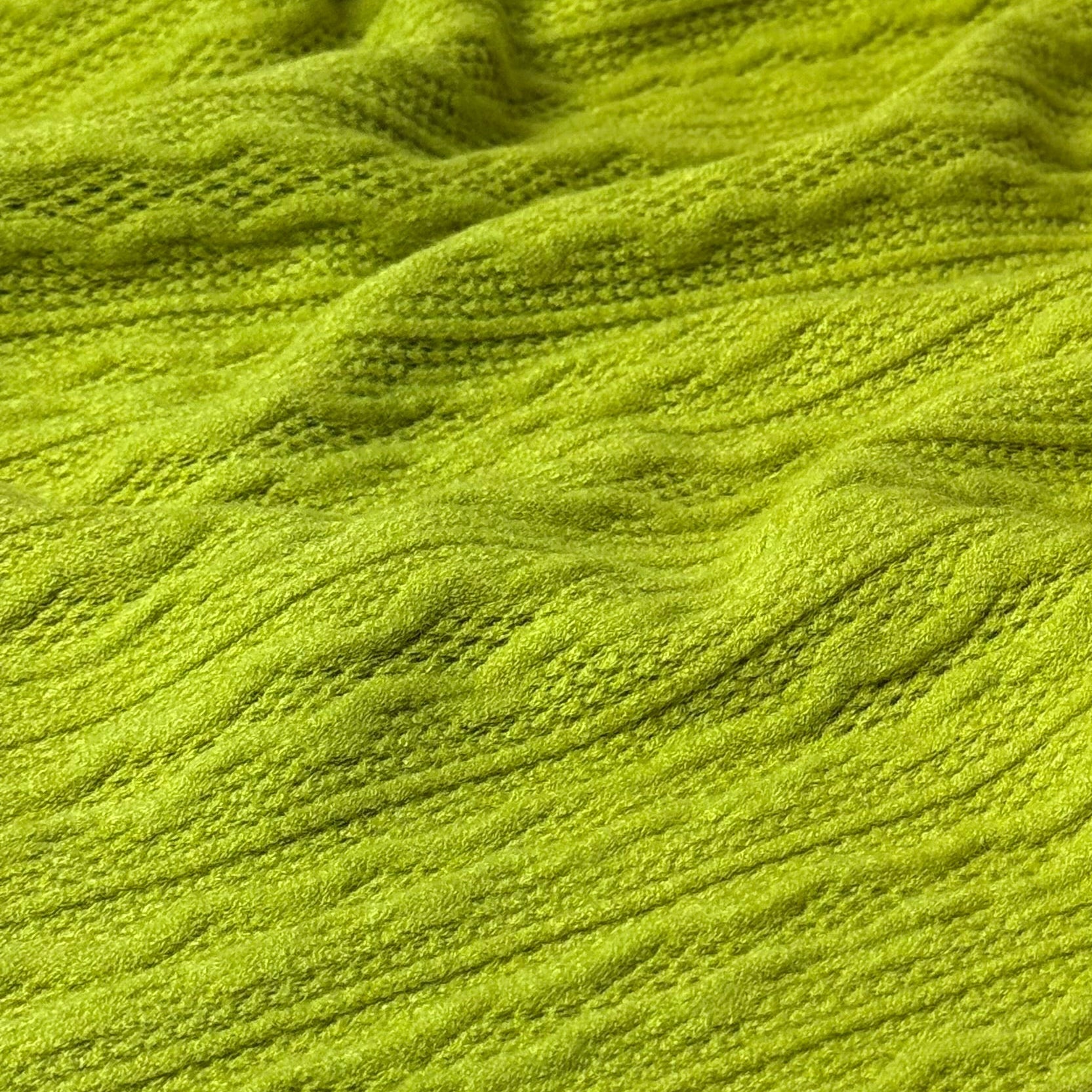 Lace Viscose Blend Sweater Knit in Lime