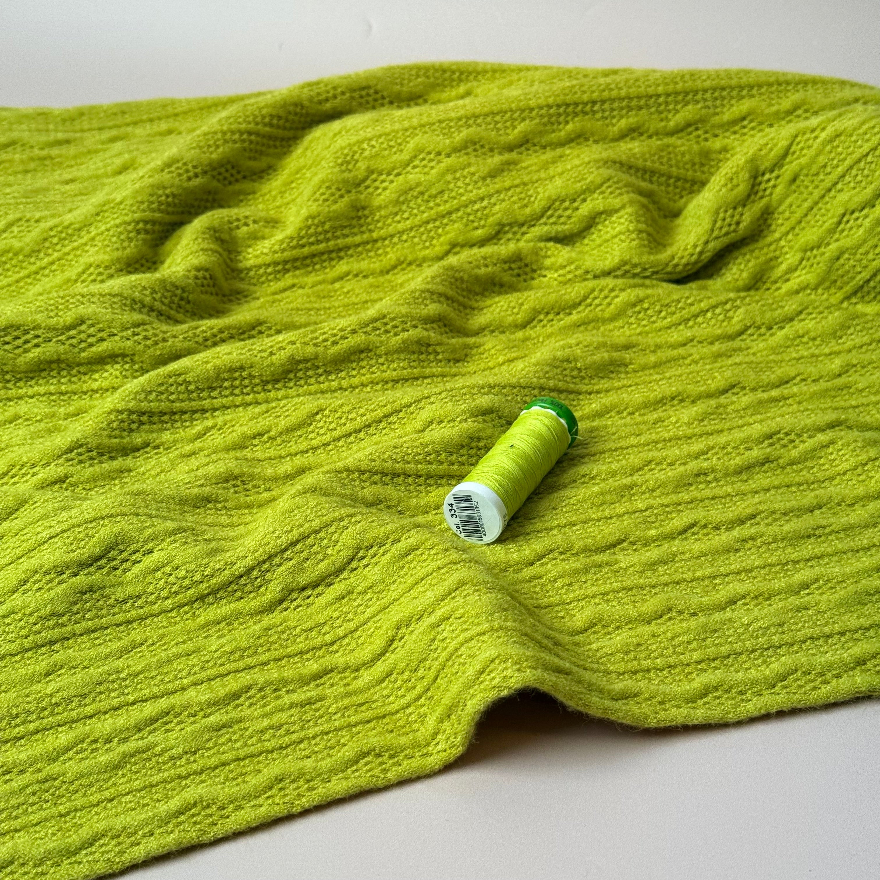 Lace Viscose Blend Sweater Knit in Lime