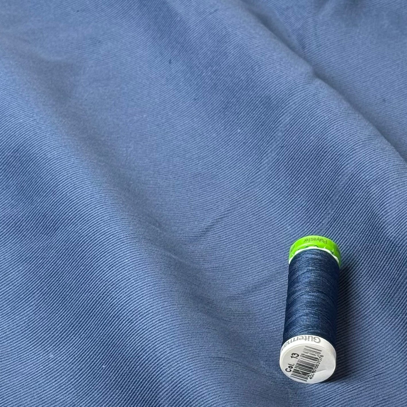 21 Wale Cotton Needlecord in Denim Blue