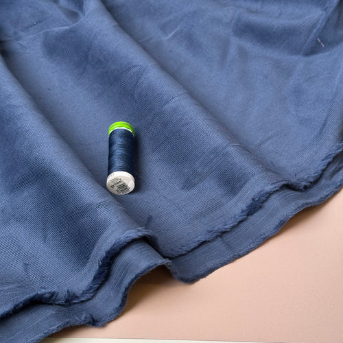 21 Wale Cotton Needlecord in Denim Blue