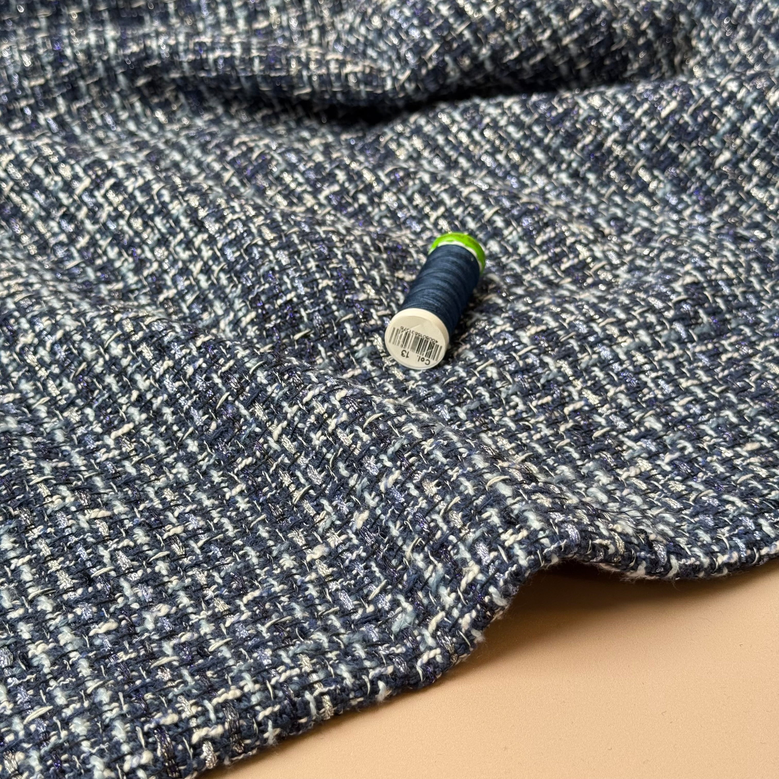 Denim Blue Chanel Boucle Fabric