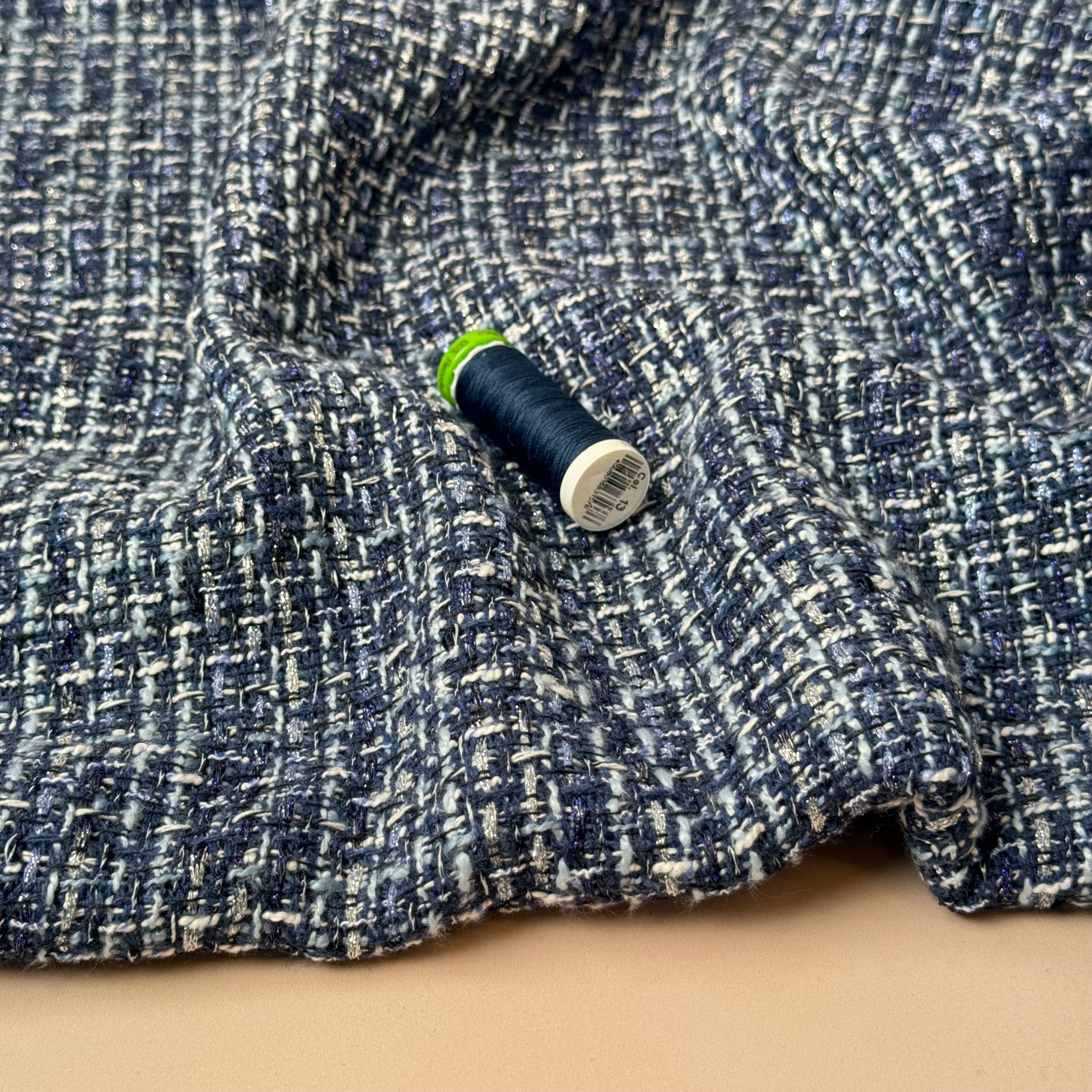 Denim Blue Chanel Boucle Fabric