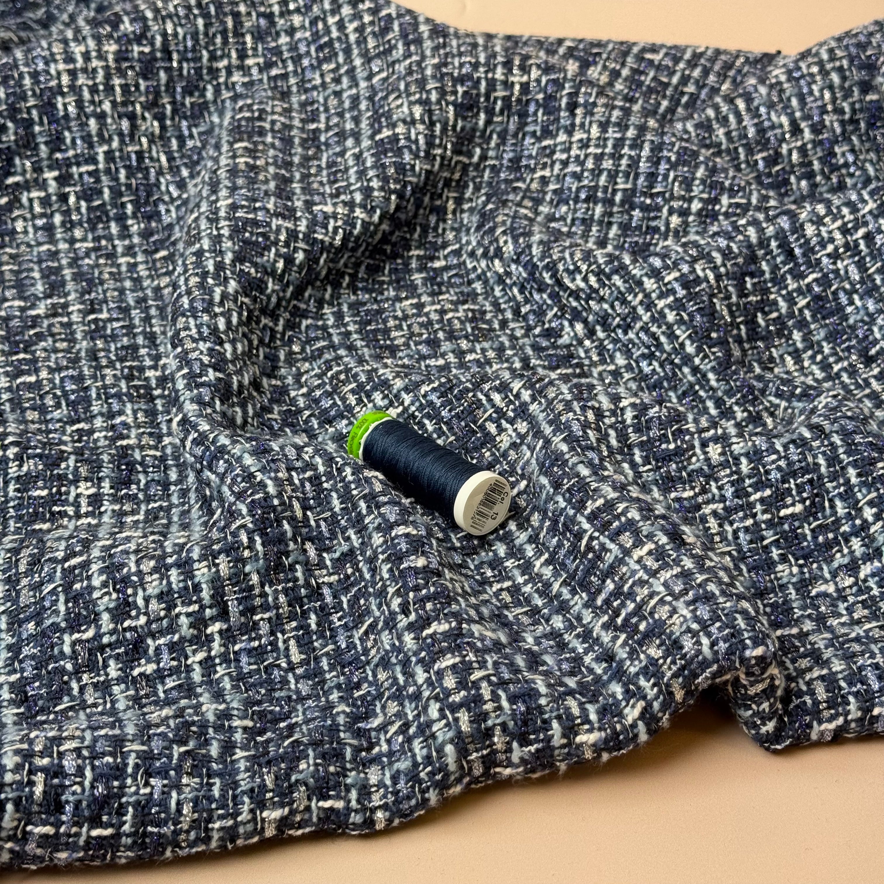 Denim Blue Chanel Boucle Fabric