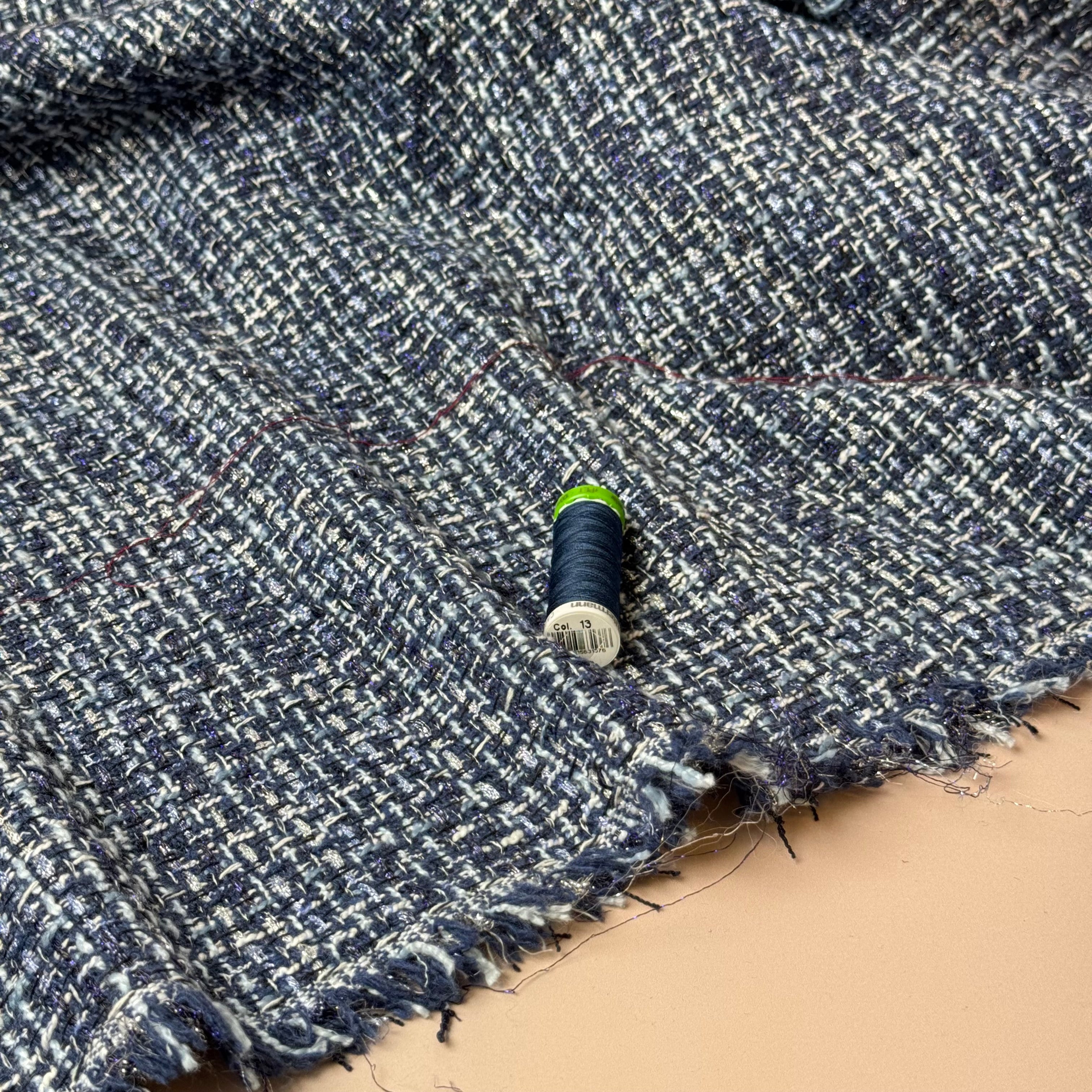 Denim Blue Chanel Boucle Fabric