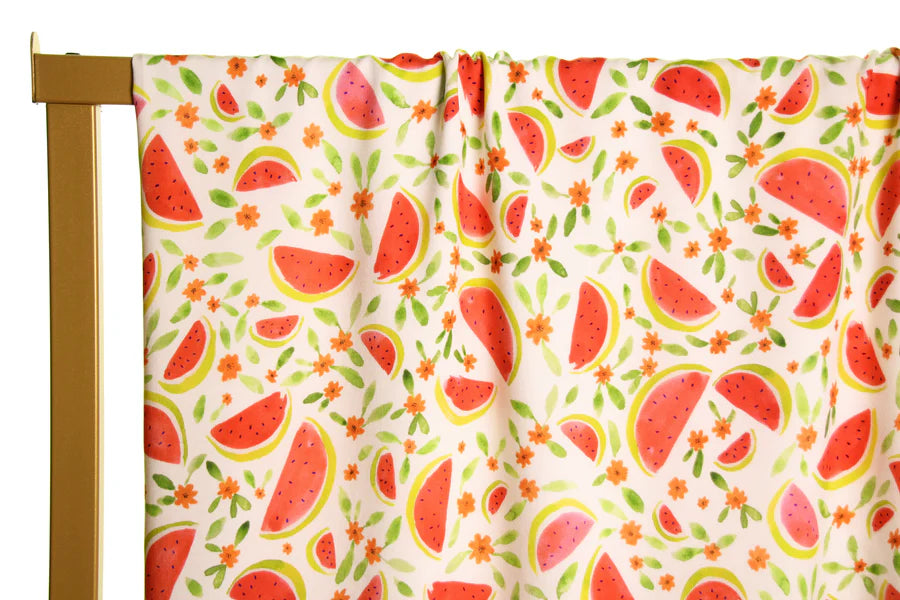 Atelier Jupe - White Viscose with Watermelons Fabric