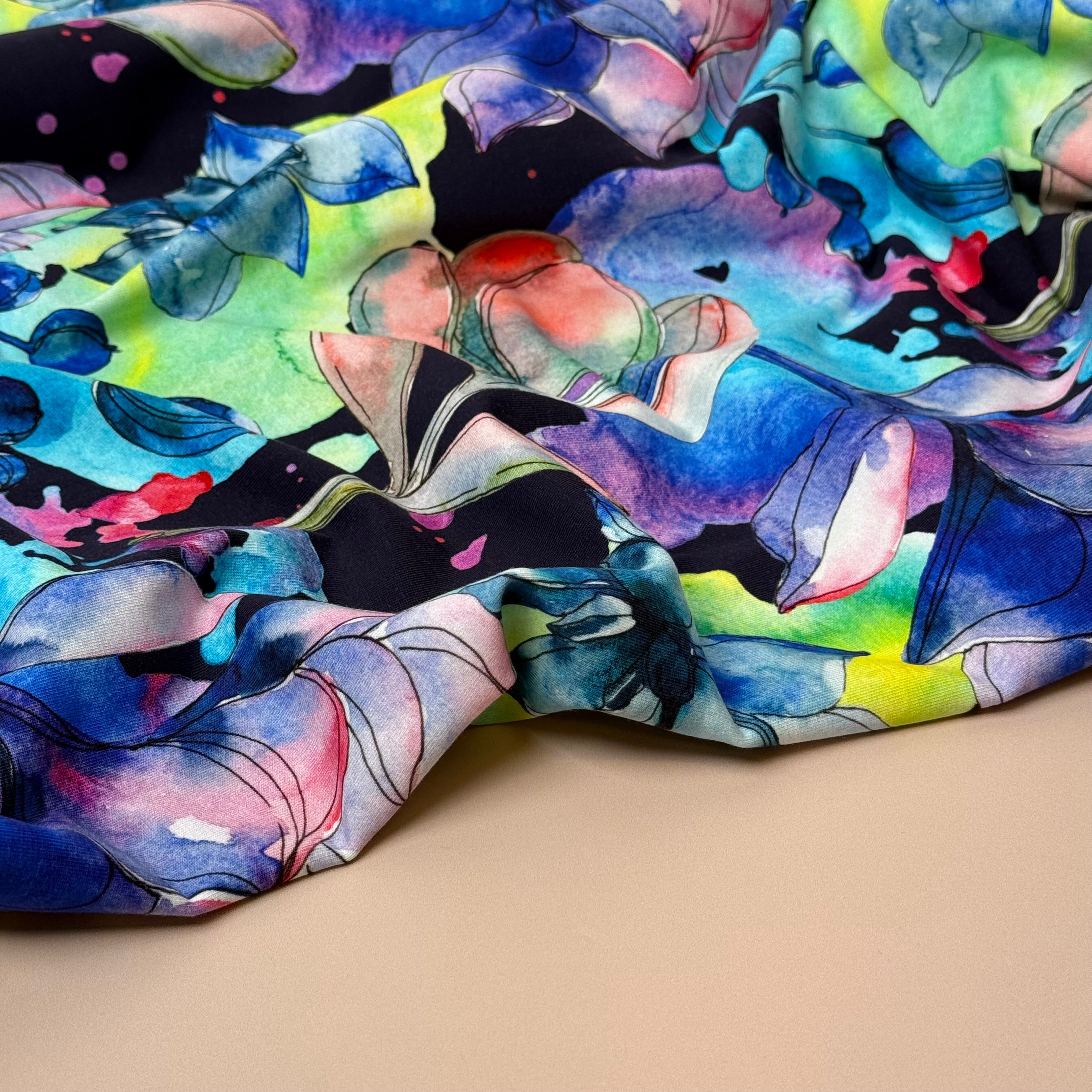 Danish Design - Abstract Neon Florals Cotton Jersey