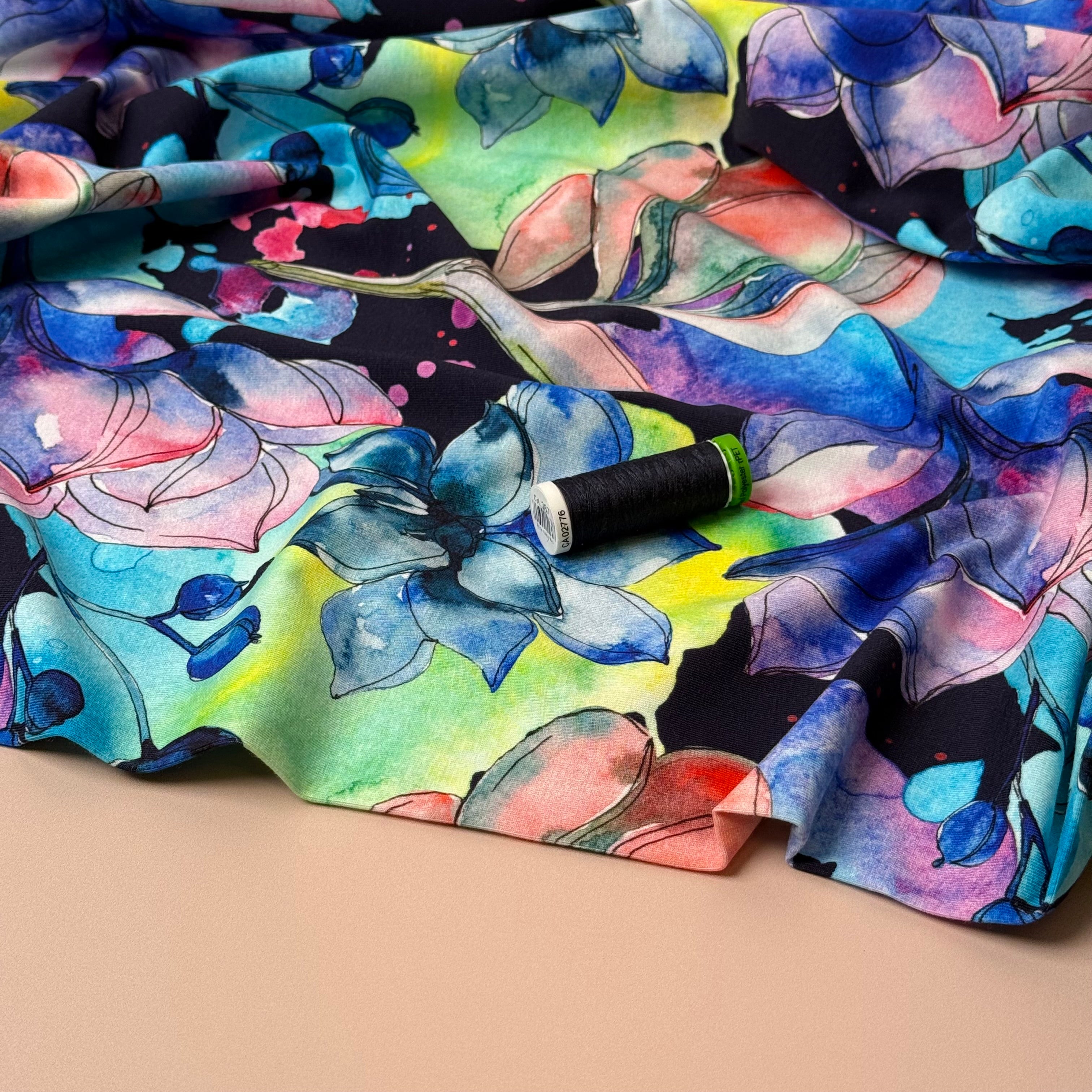 Danish Design - Abstract Neon Florals Cotton Jersey