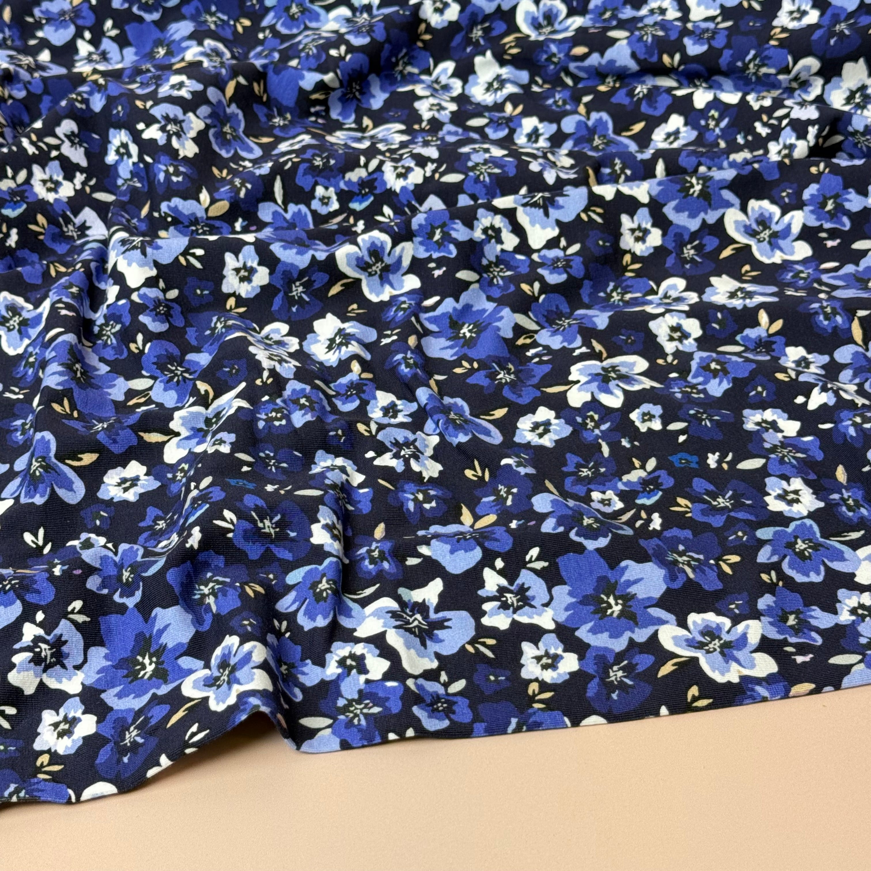 Danish Design - Blue Ditsy Floral Cotton Jersey