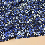 REMNANT 1.34 Metres - Danish Design - Blue Ditsy Floral Cotton Jersey