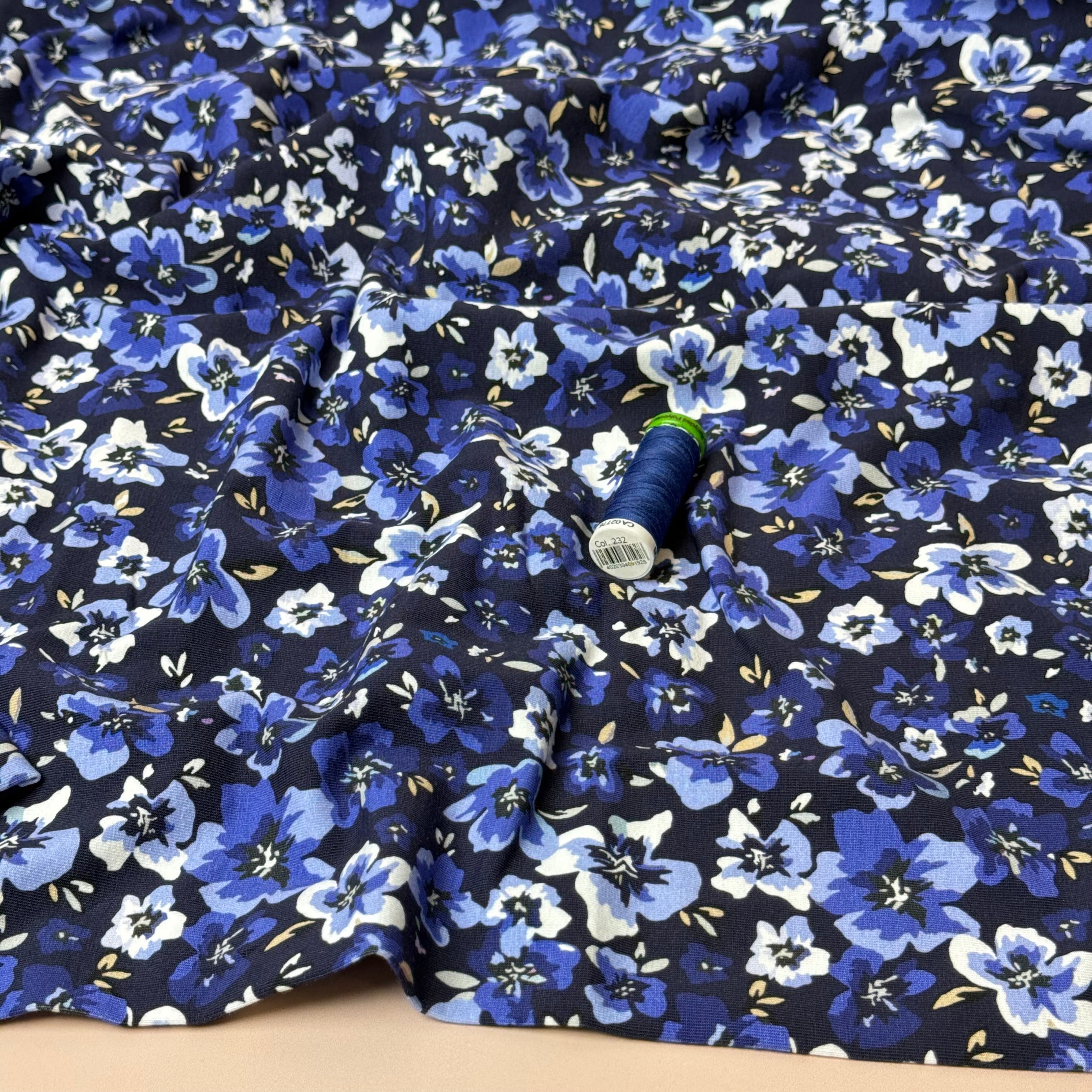 Danish Design - Blue Ditsy Floral Cotton Jersey
