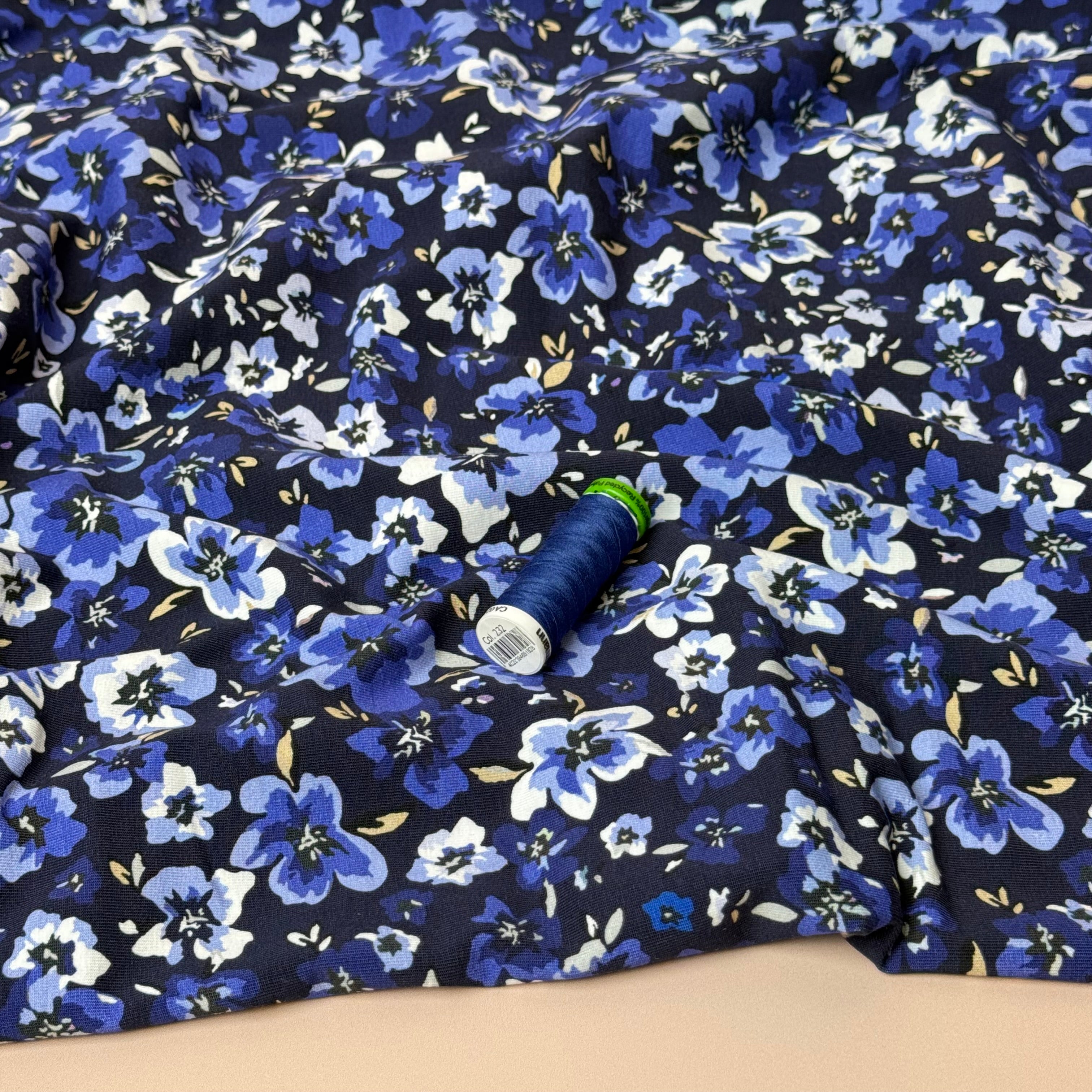Danish Design - Blue Ditsy Floral Cotton Jersey