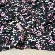REMNANT 1.85 Metres - Danish Design - Lilac Flower Field ECOVERVO™ Viscose Jersey