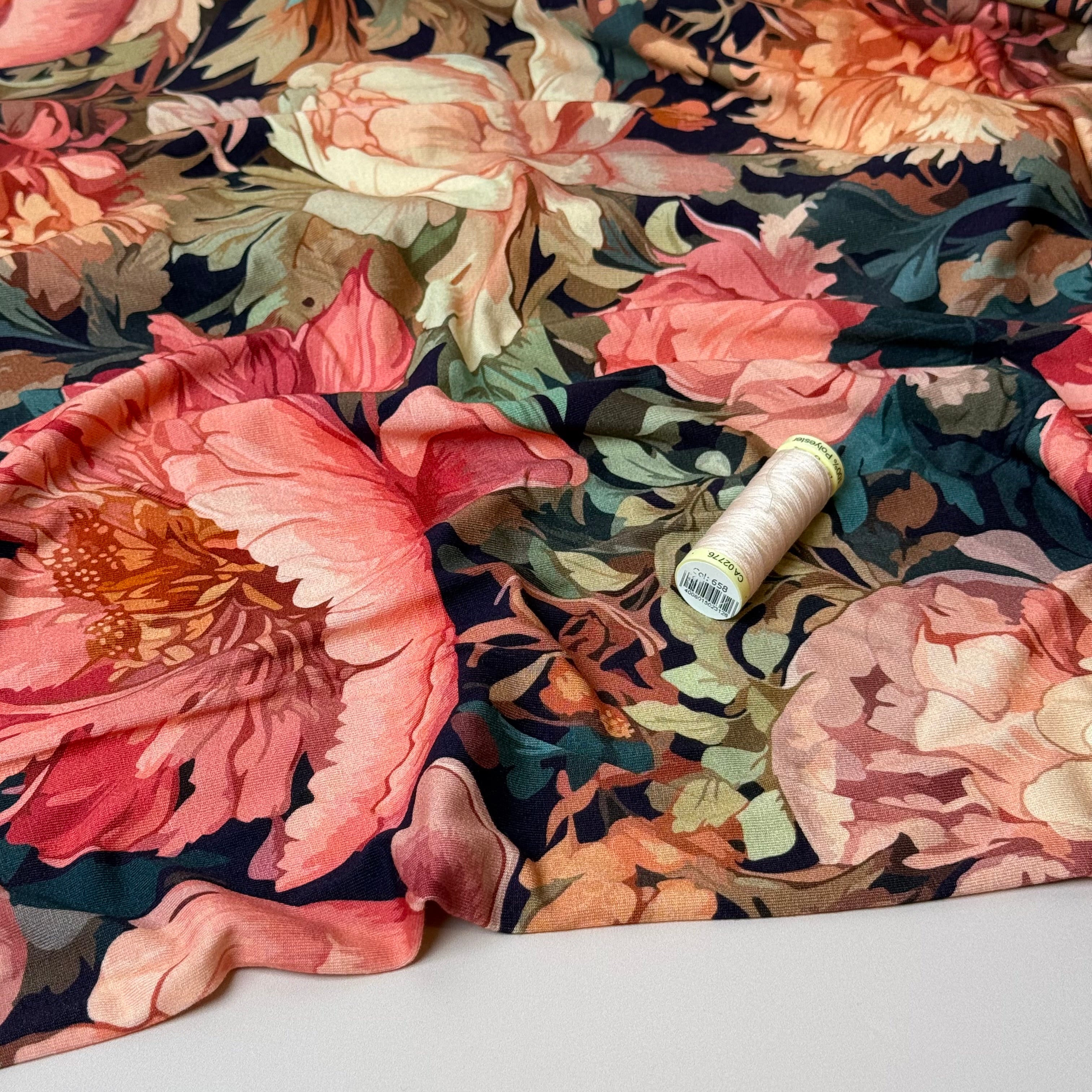 Danish Design - Pink Peonies ECOVERVO™ Viscose Jersey