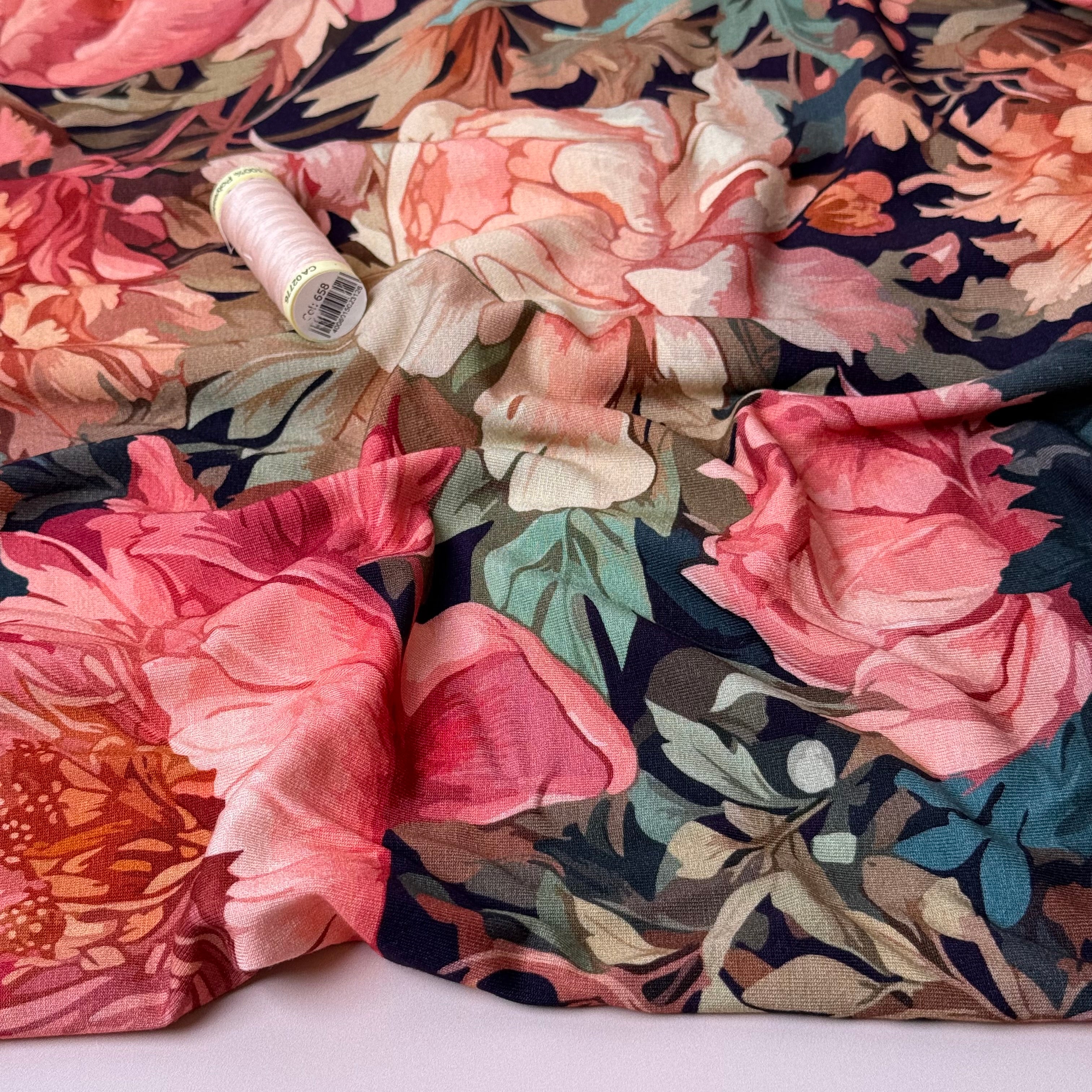 Danish Design - Pink Peonies ECOVERVO™ Viscose Jersey