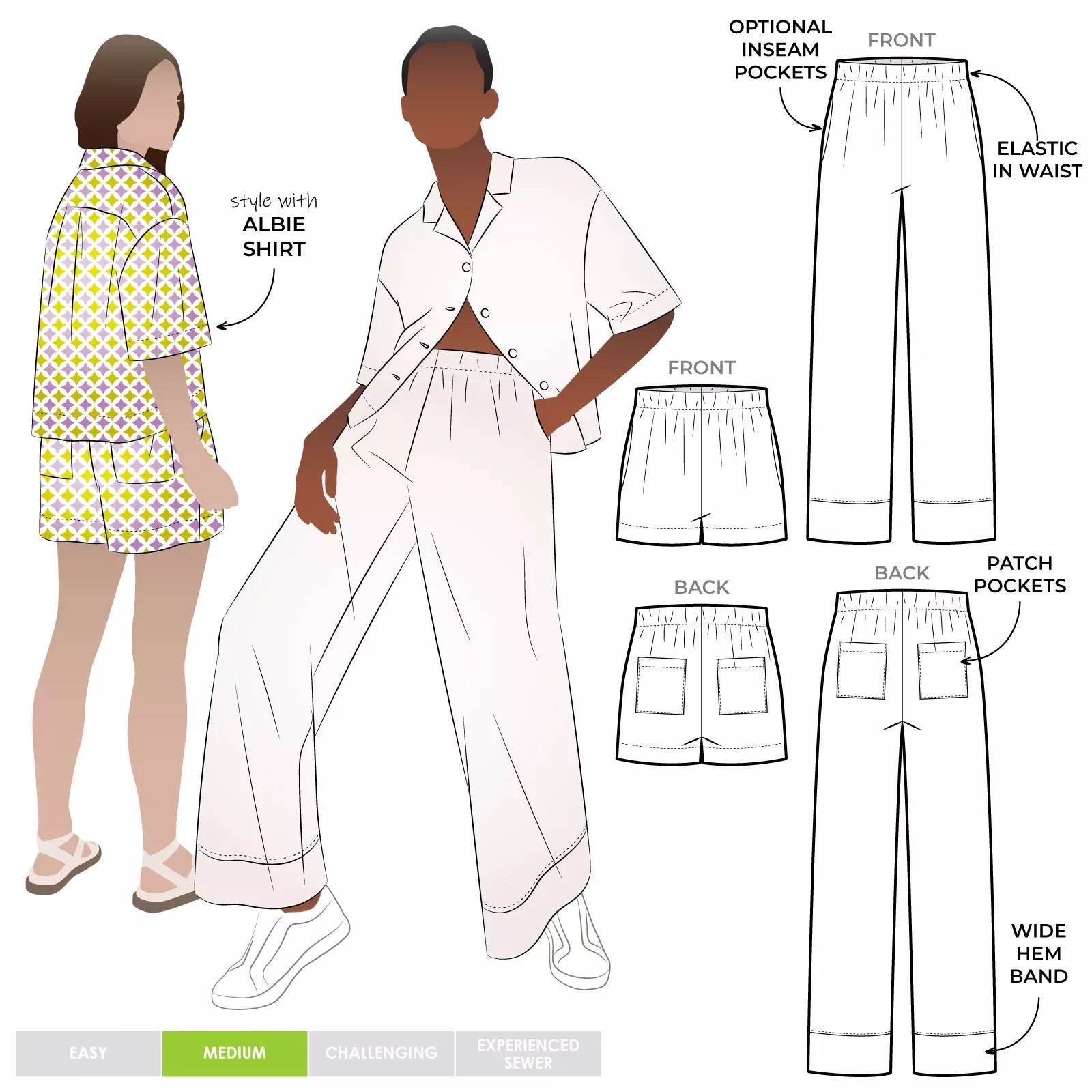 Style ARC - Albie Woven Pant and Short (Sizes 18 - 30)  Sewing Pattern