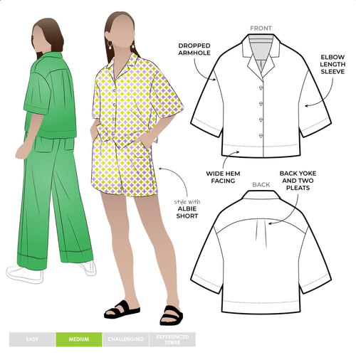 Style ARC - Albie Woven Shirt (Sizes 18 - 30)  Sewing Pattern