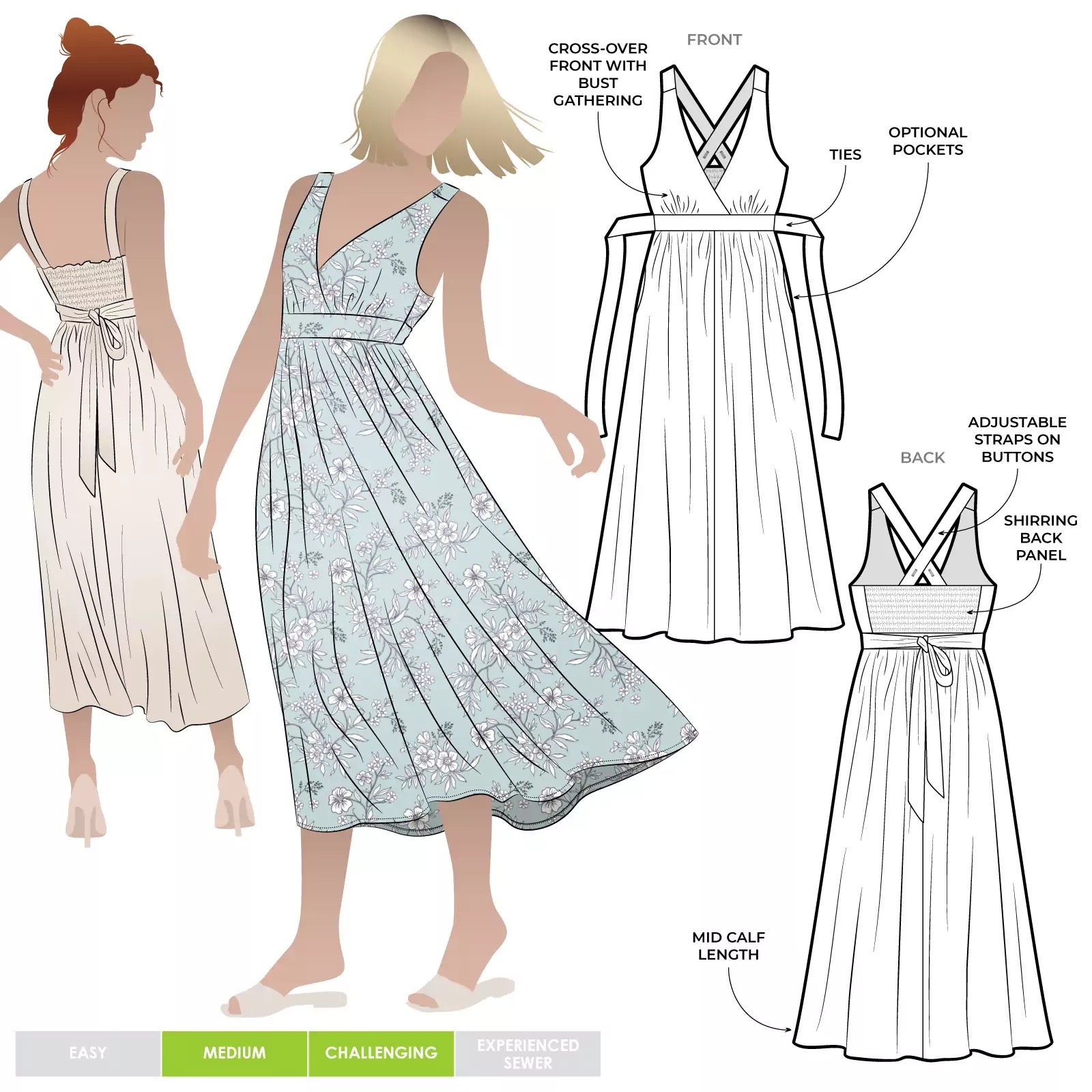 Style ARC - Livvy Woven Dress (Sizes 18 - 30)  Sewing Pattern