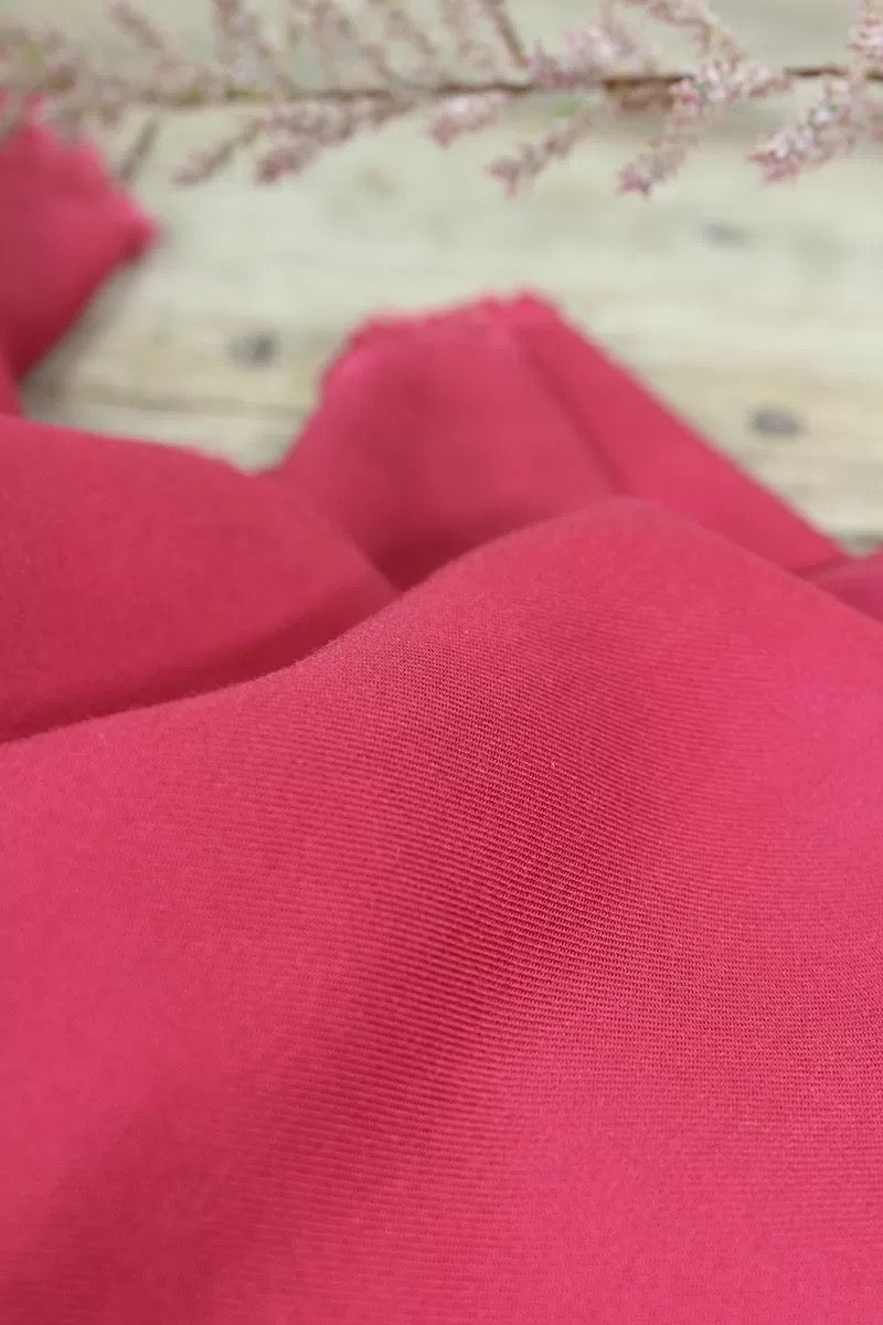 Églantine & Zoé - Plain Grenadine Pink ECOVERO™ Viscose Twill Fabric