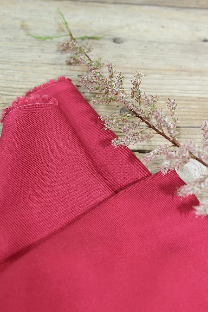 Églantine & Zoé - Plain Grenadine Pink ECOVERO™ Viscose Twill Fabric