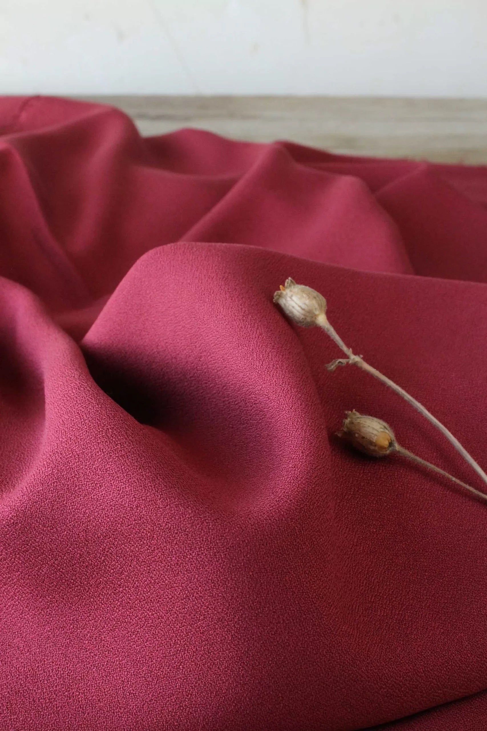 Églantine & Zoé - Brick Red Viscose Crepe Fabric