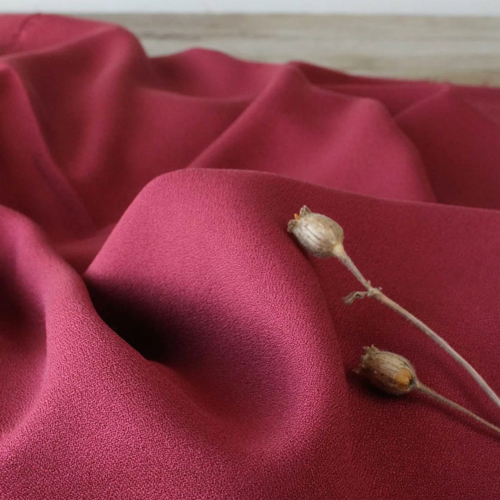 Églantine & Zoé - Brick Red Viscose Crepe Fabric