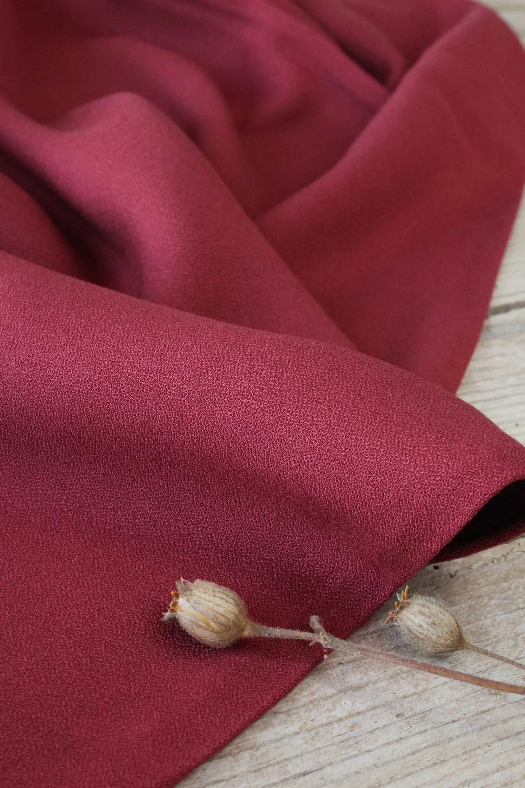 Églantine & Zoé - Brick Red Viscose Crepe Fabric