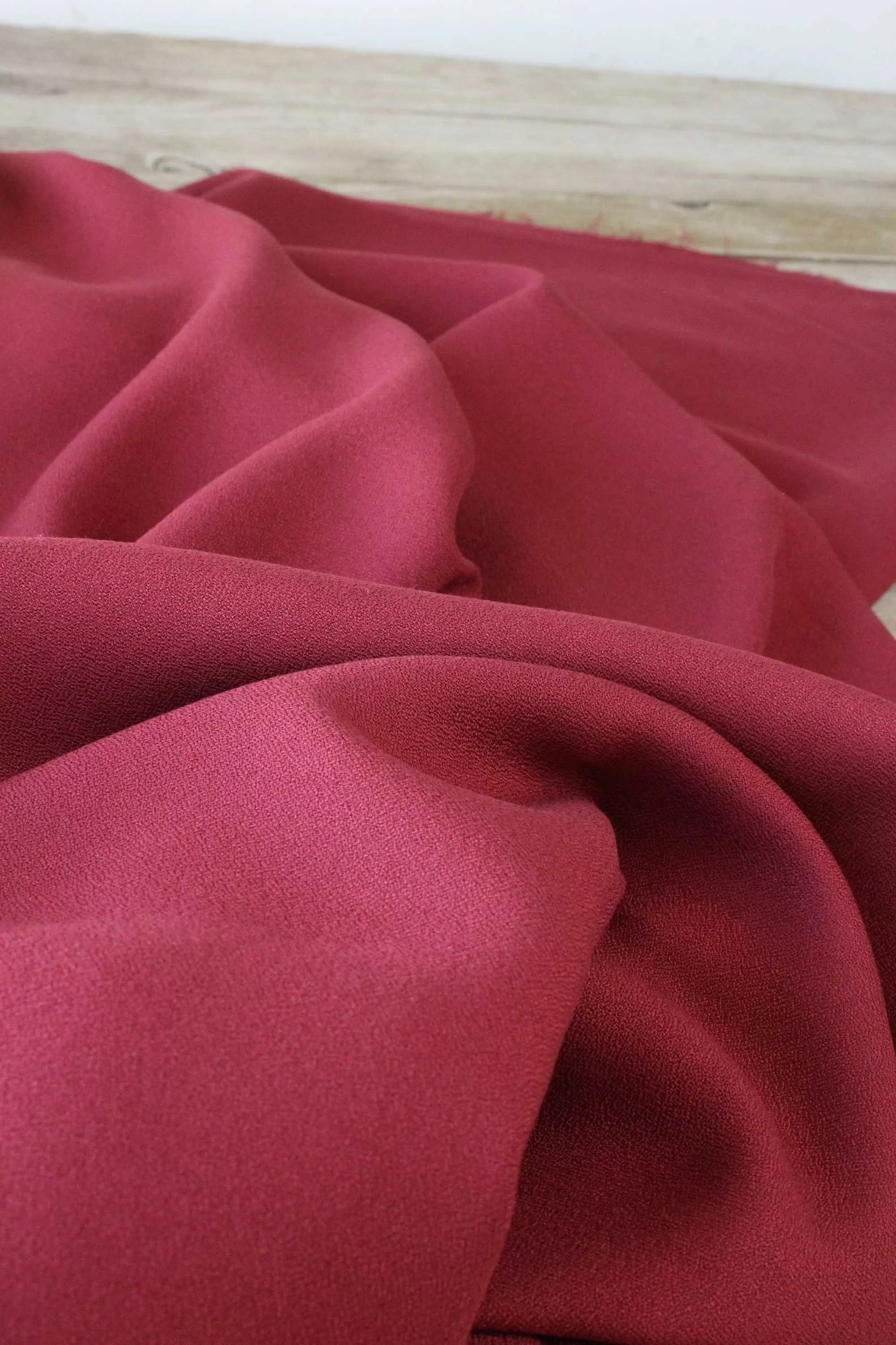 Églantine & Zoé - Brick Red Viscose Crepe Fabric