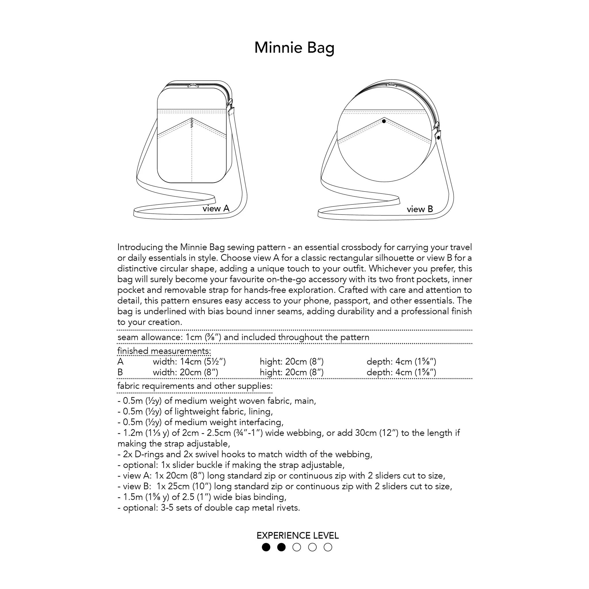 Dhurata Davies - Minnie Bag - Paper Sewing Pattern