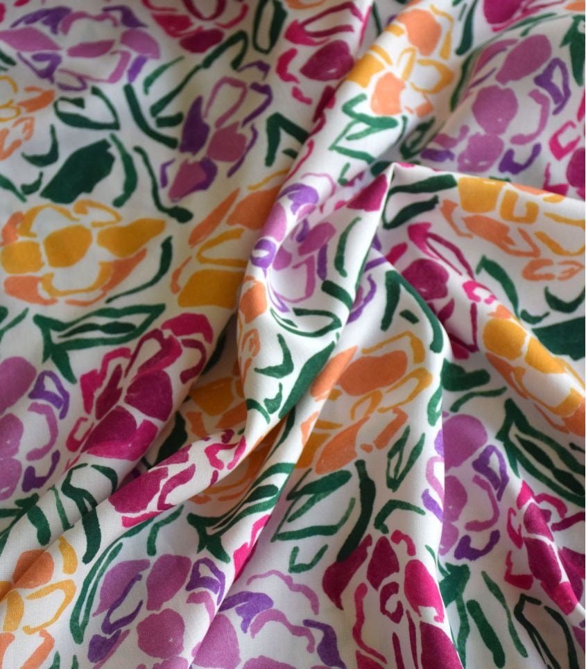 Cousette - Daylight Rose Garden Viscose Fabric