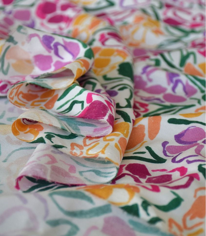 Cousette - Daylight Rose Garden Viscose Fabric